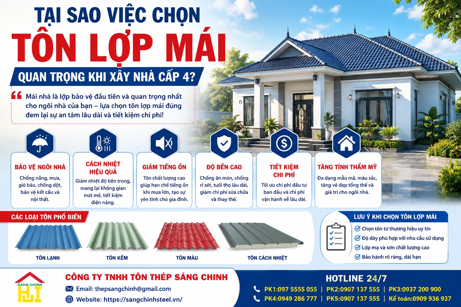 Xây nhà cấp 4 nên dùng loại tôn nào?