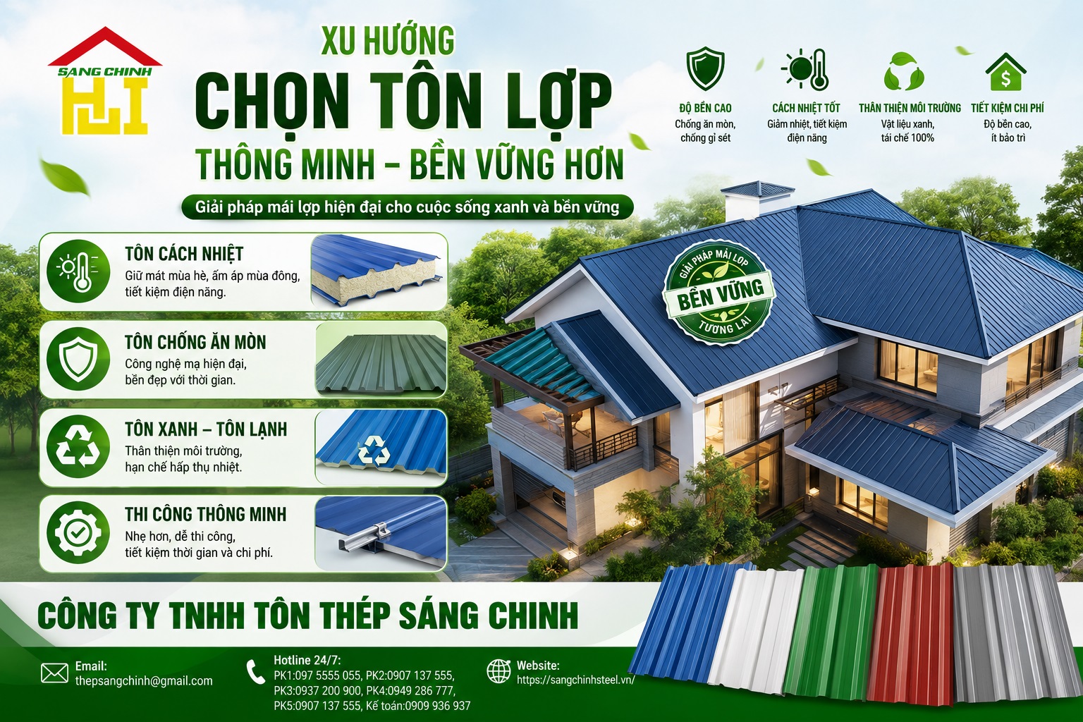 Xu hướng chọn tôn lợp thông minh bền vững hơn