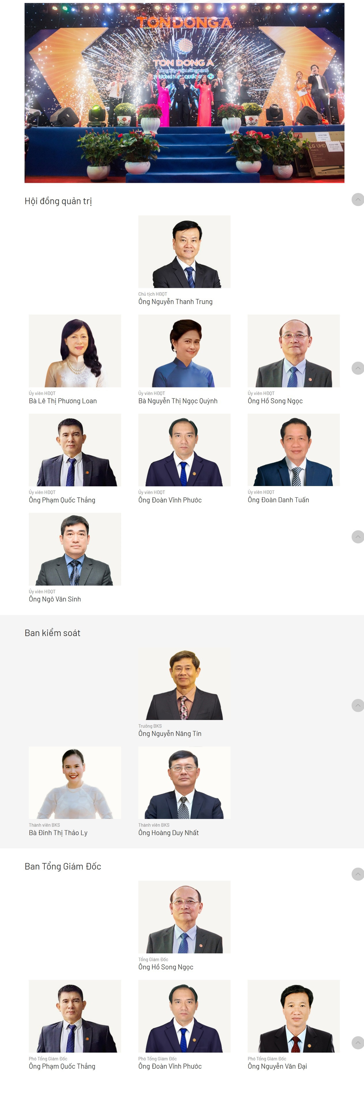 Những ai từng đảm nhiệm vị trí Chủ tịch Tôn Đông Á?