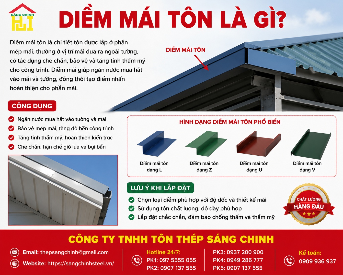 Diềm mái tôn là gì? 9 loại diềm mái tôn phổ biến nhất