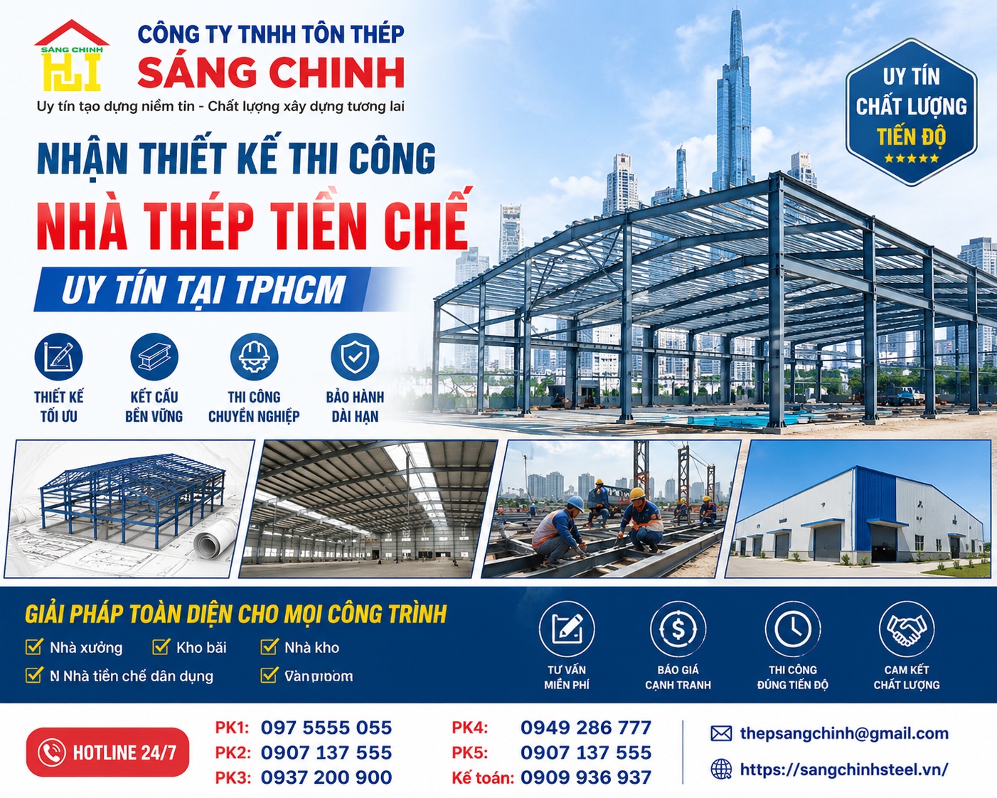 Nhận thiết kế thi công nhà thép tiền chế uy tín tại TPHCM