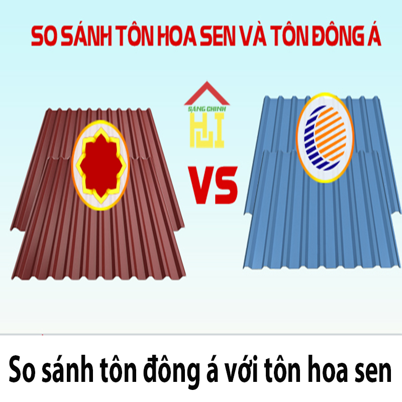 So sánh tôn đông á với tôn hoa sen