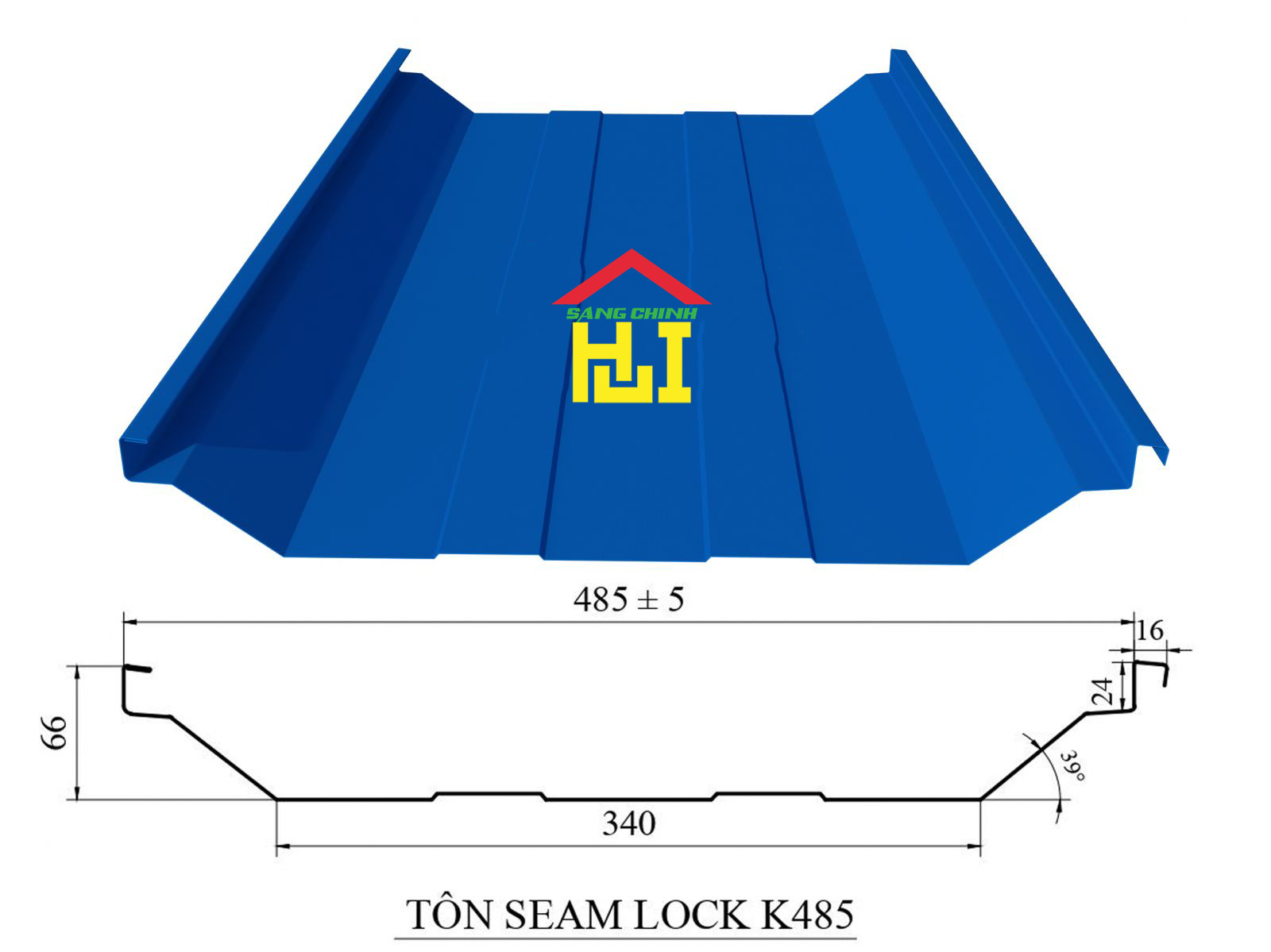 Tôn Seamlock K485 (Tôn Lockseam): Đặc điểm, Mác Thép, Tiêu Chuẩn, Xuất Xứ, Ứng Dụng và Quy Cách