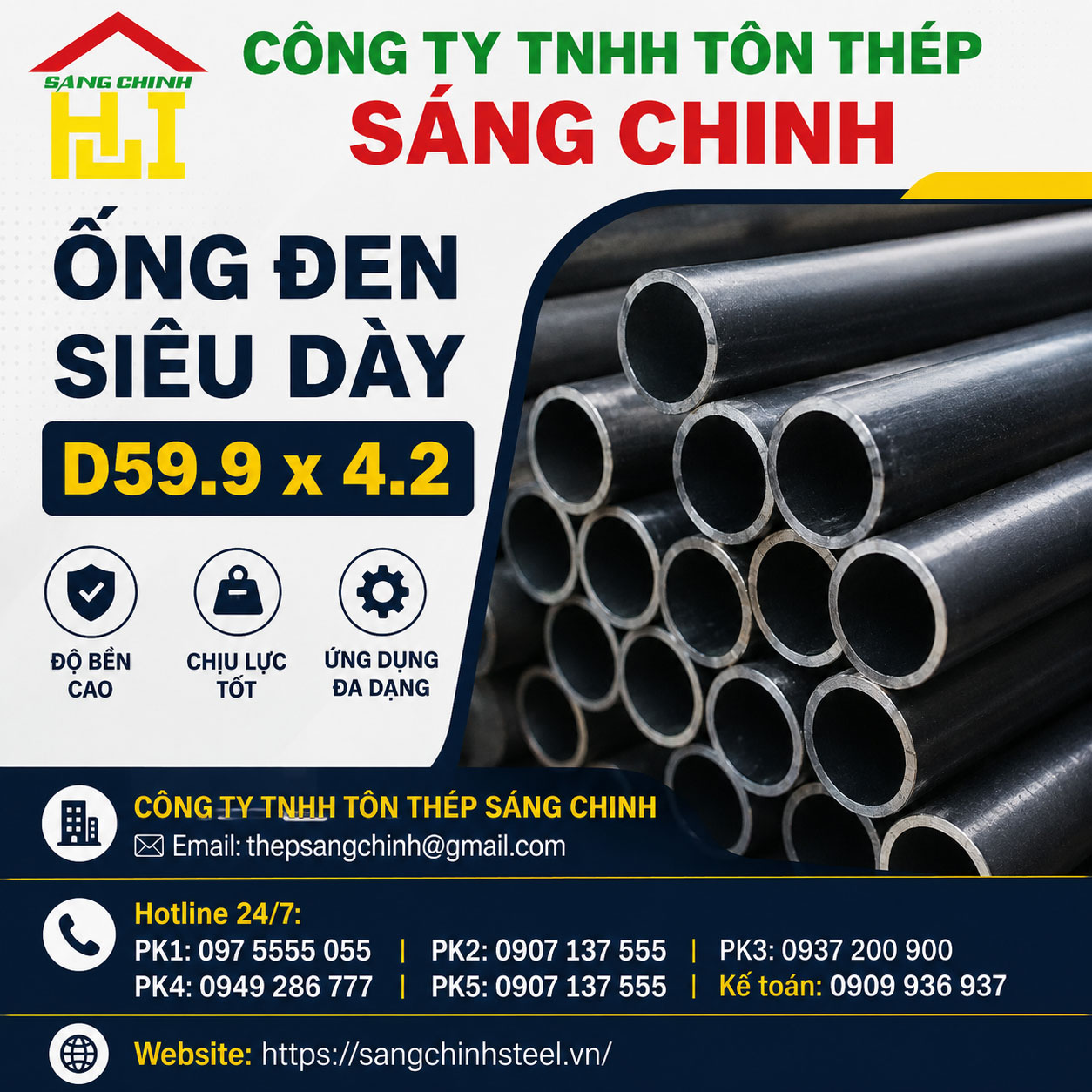 Ống đen siêu dày D59.9 x 4.2