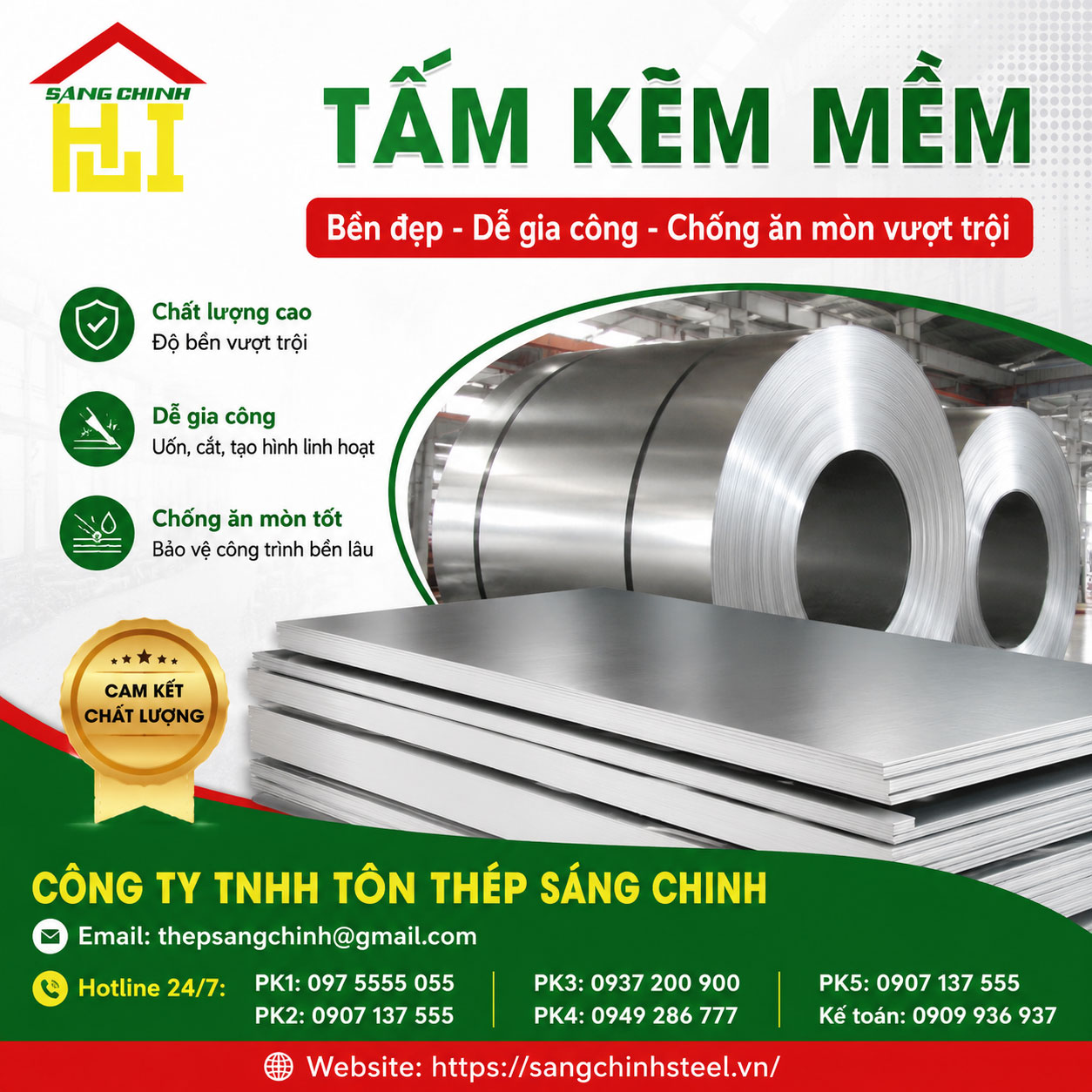 Bảng báo giá tấm kẽm mềm