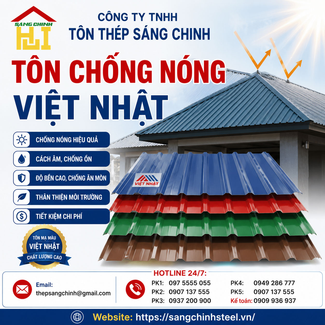 Bảng báo giá tôn chống nóng việt nhật