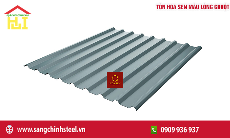 Tôn Hoa Sen màu lông chuột: Giải pháp lợp mái bền đẹp và tiết kiệm