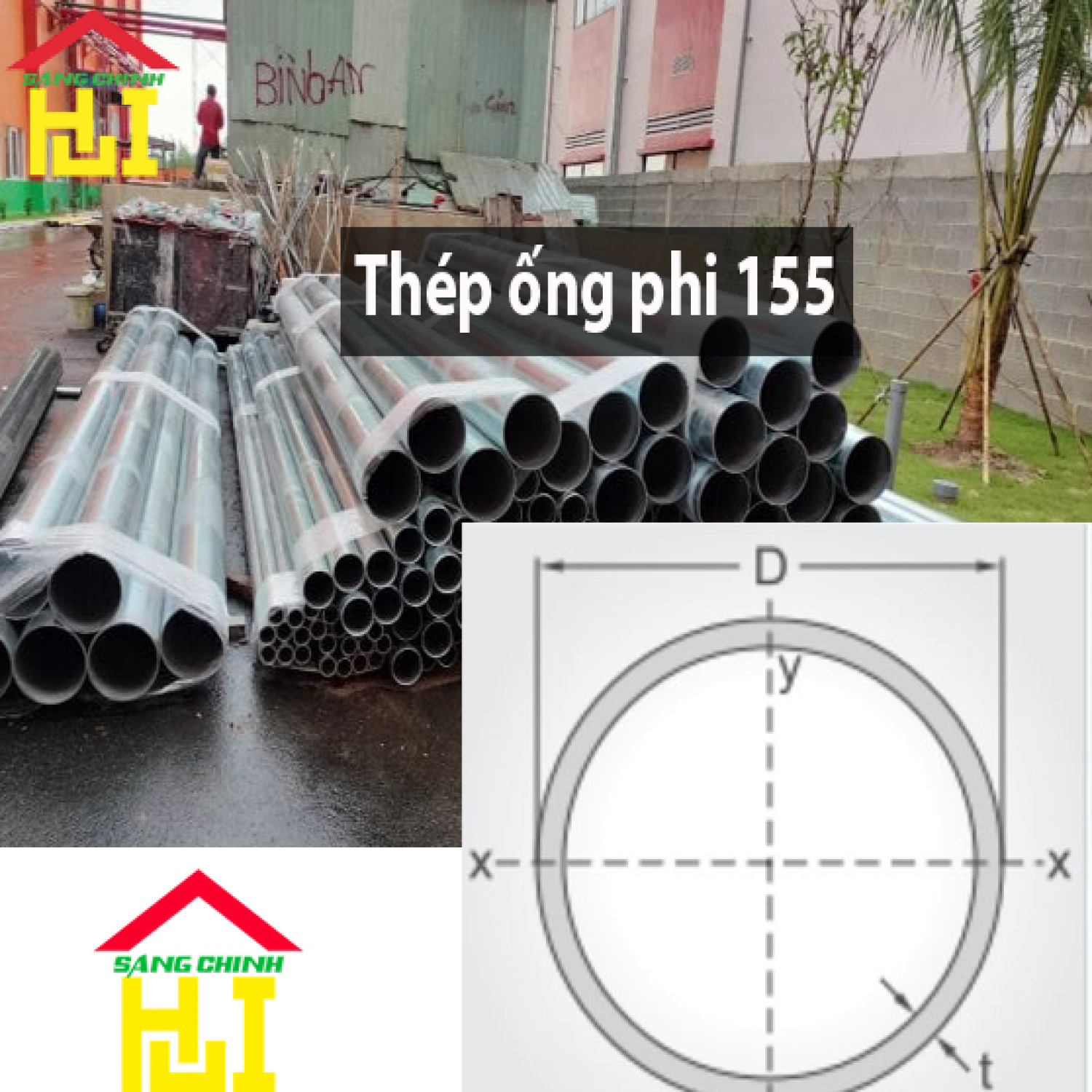 Thép ống phi 155