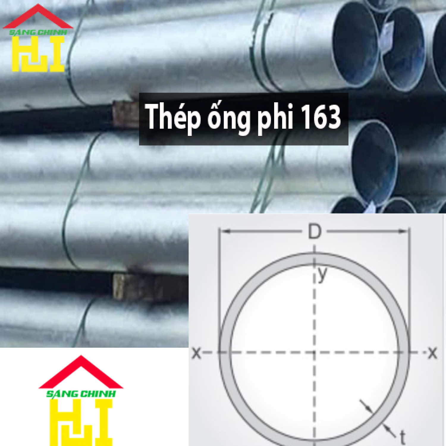 Thép ống phi 163