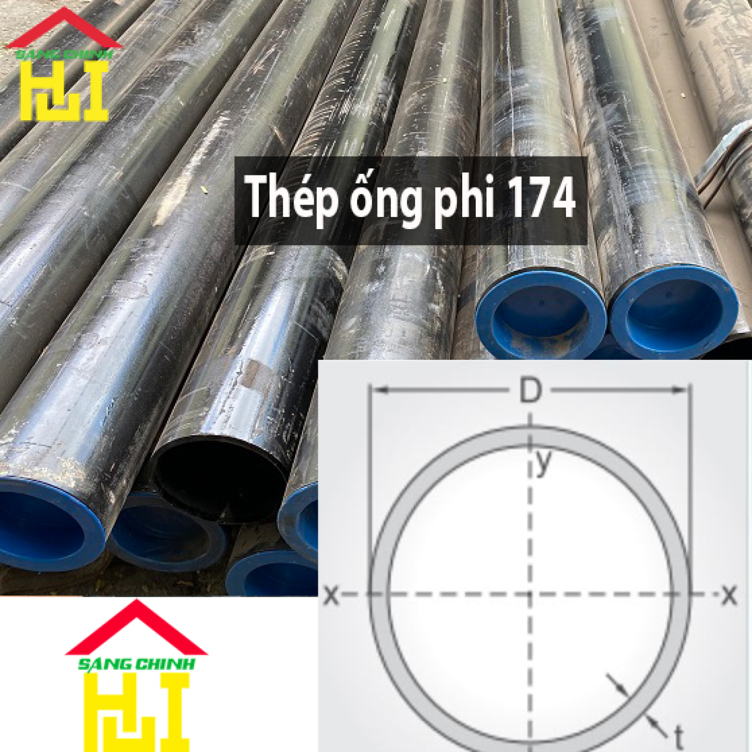 Thép ống phi 174