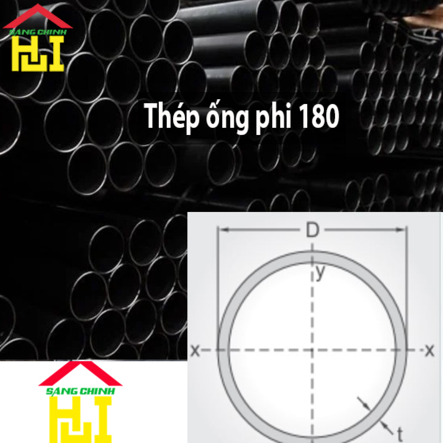 Thép ống phi 180