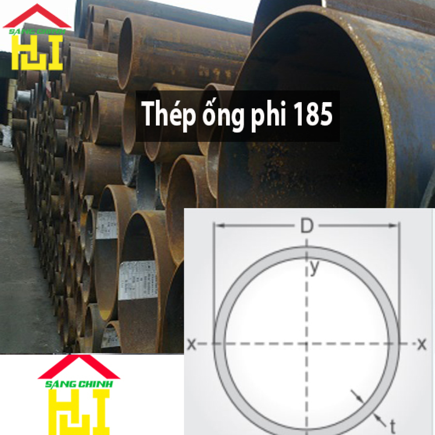Thép ống phi 185