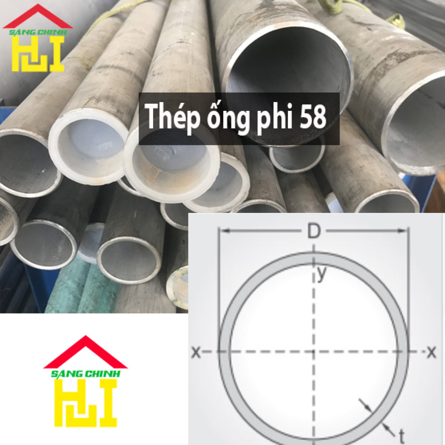 Thép ống phi 58