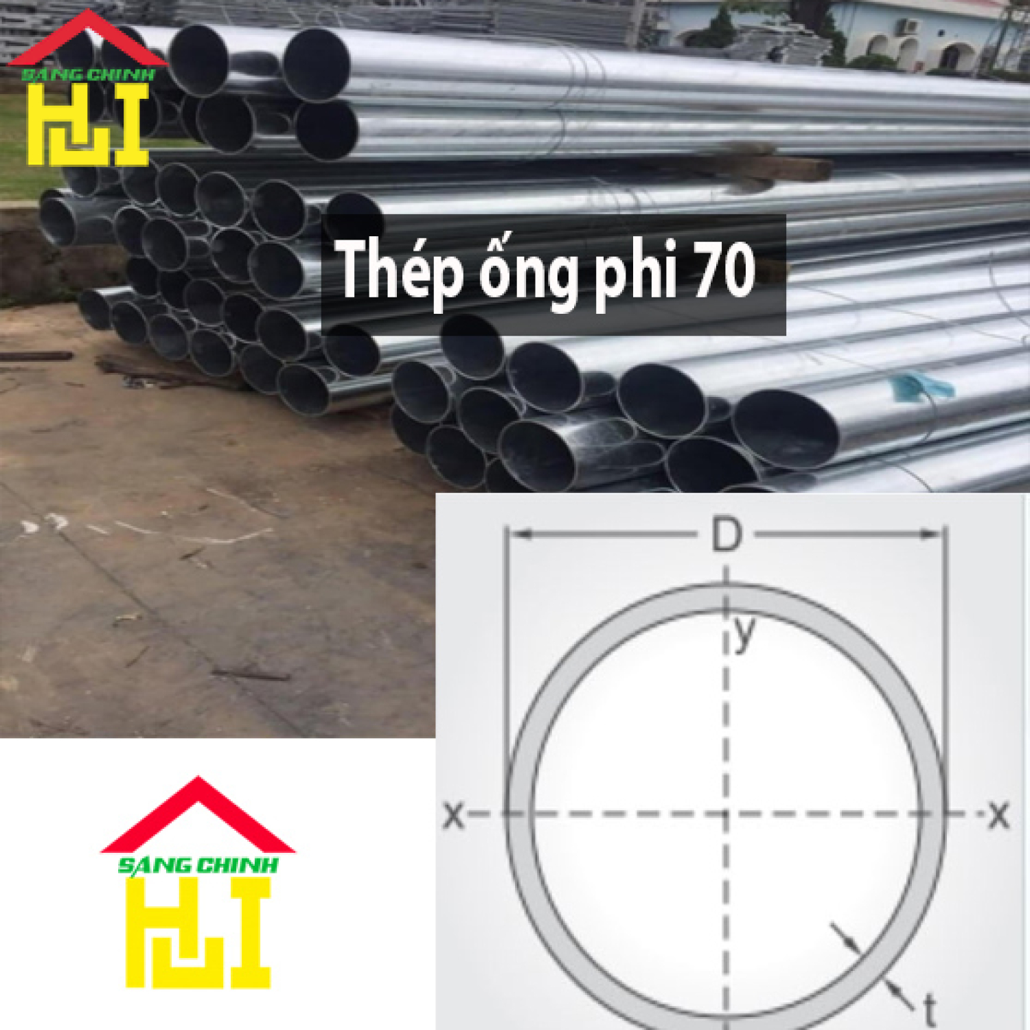 Thép ống phi 70