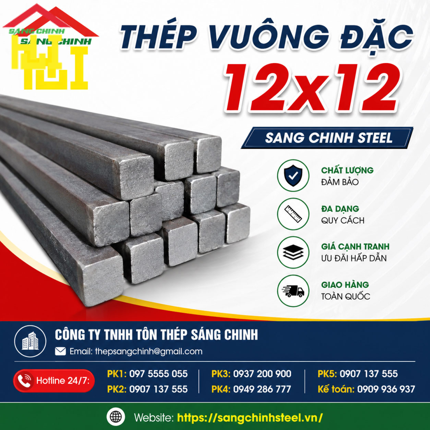 Bảng báo giá thép vuông đặc 12x12