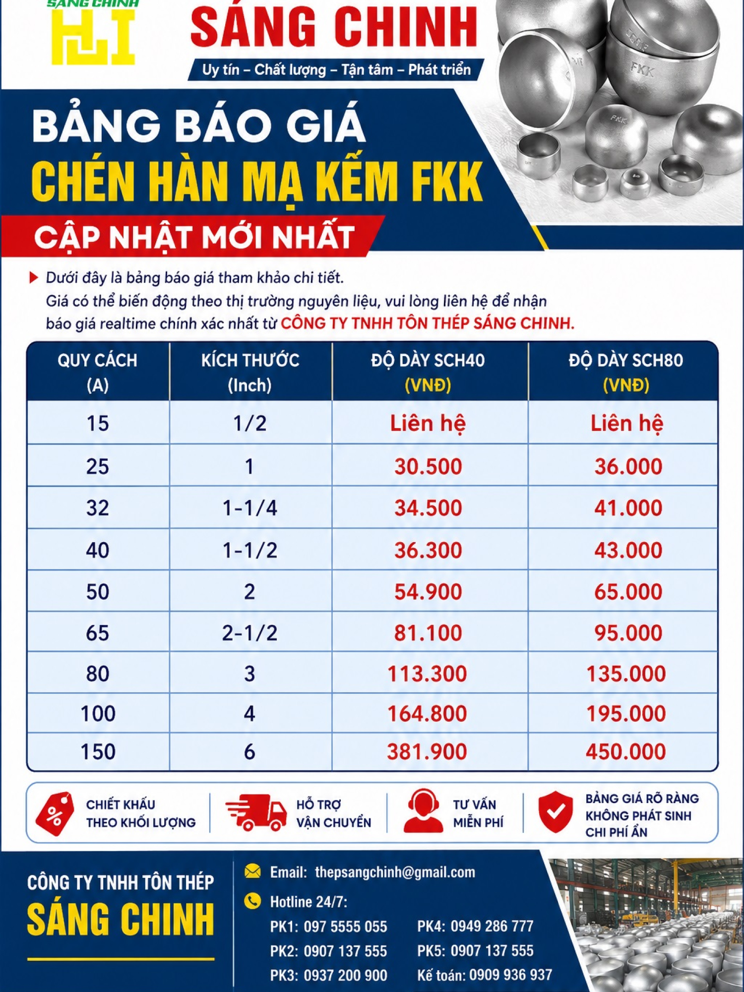 Chén hàn mạ kẽm FKK – Nhật Bản