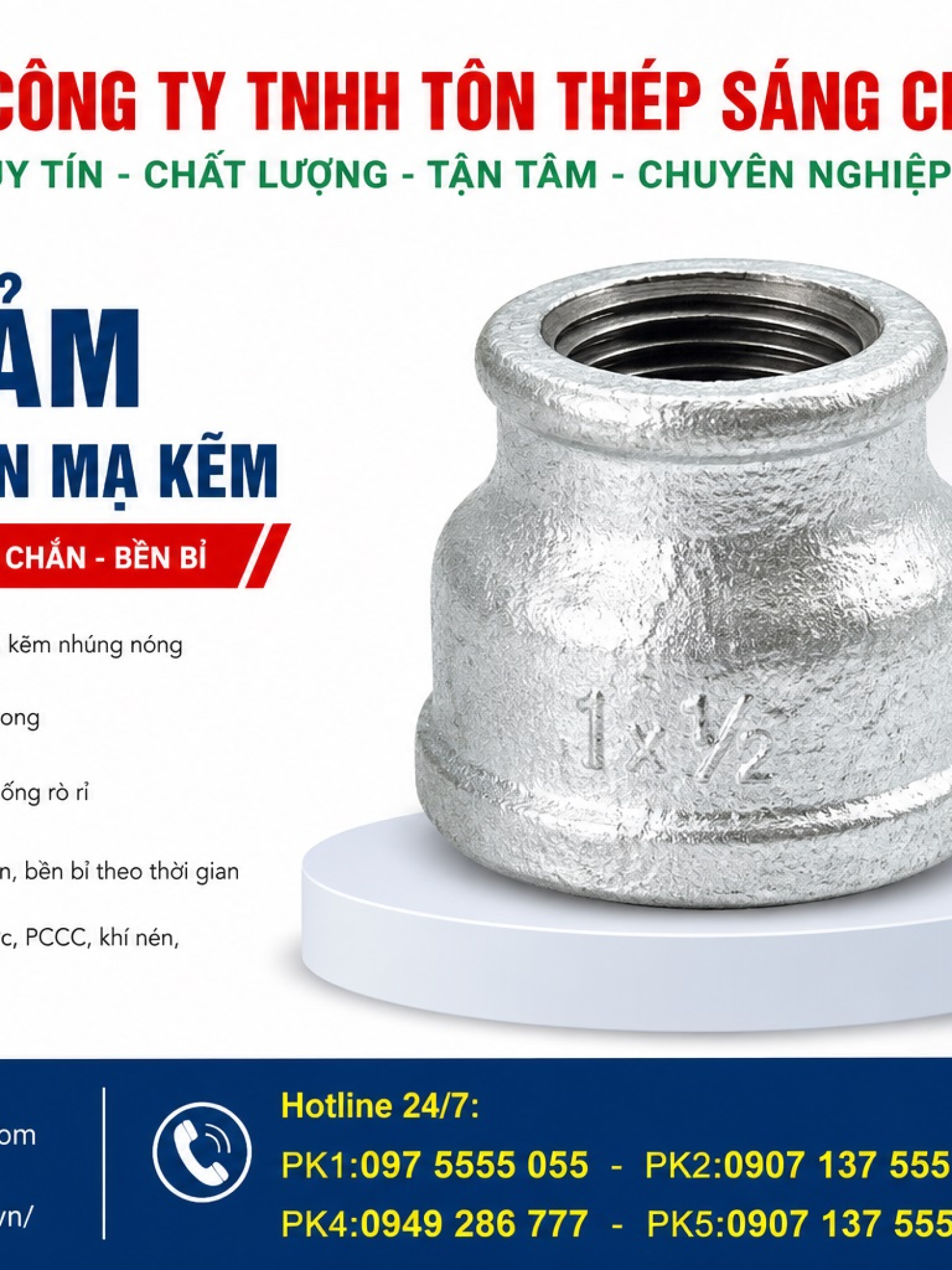 Bầu giảm (Côn thu) ren mạ kẽm