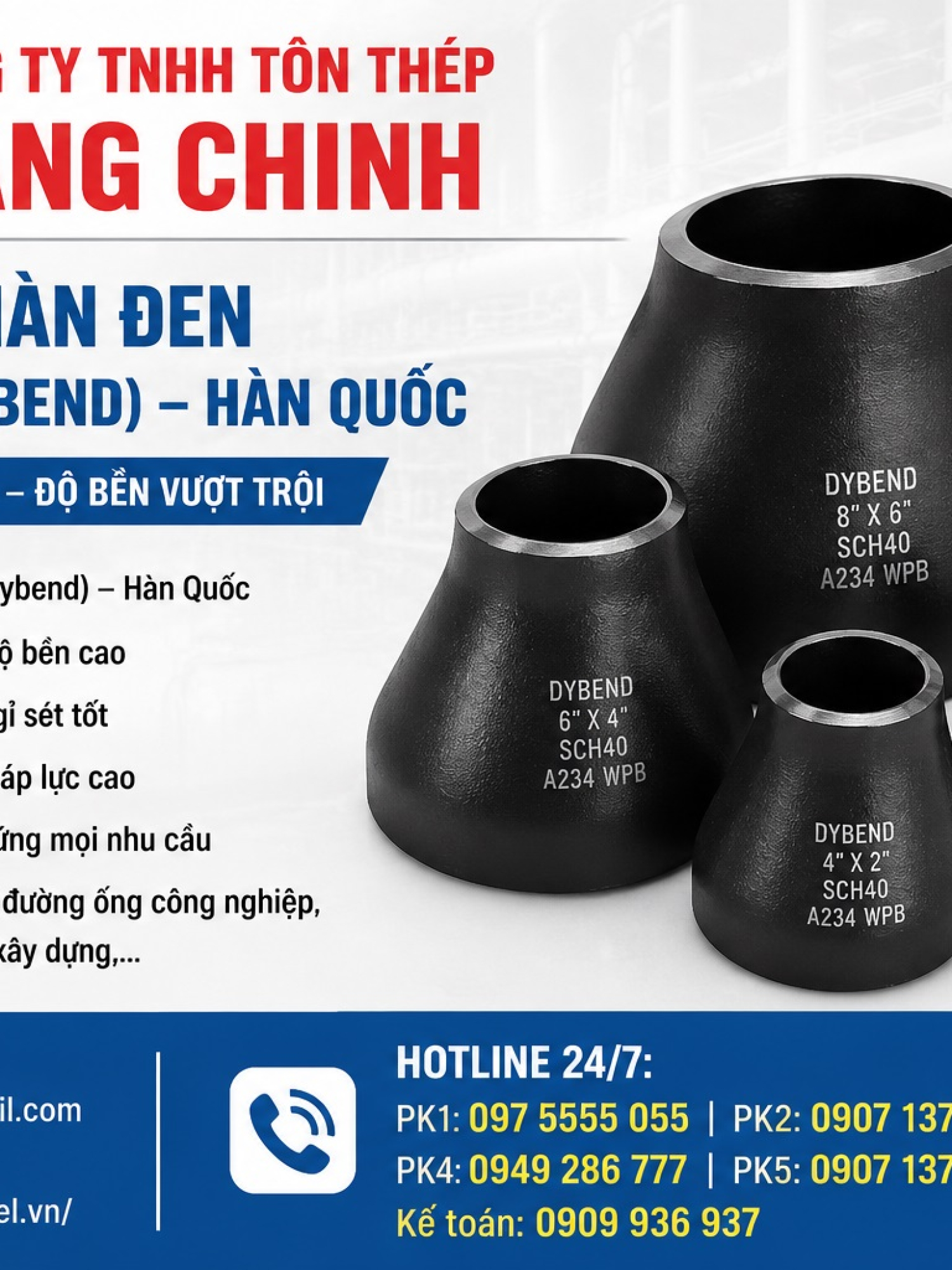 Bầu giảm hàn đen Jinil bend (Dybend) – Hàn Quốc