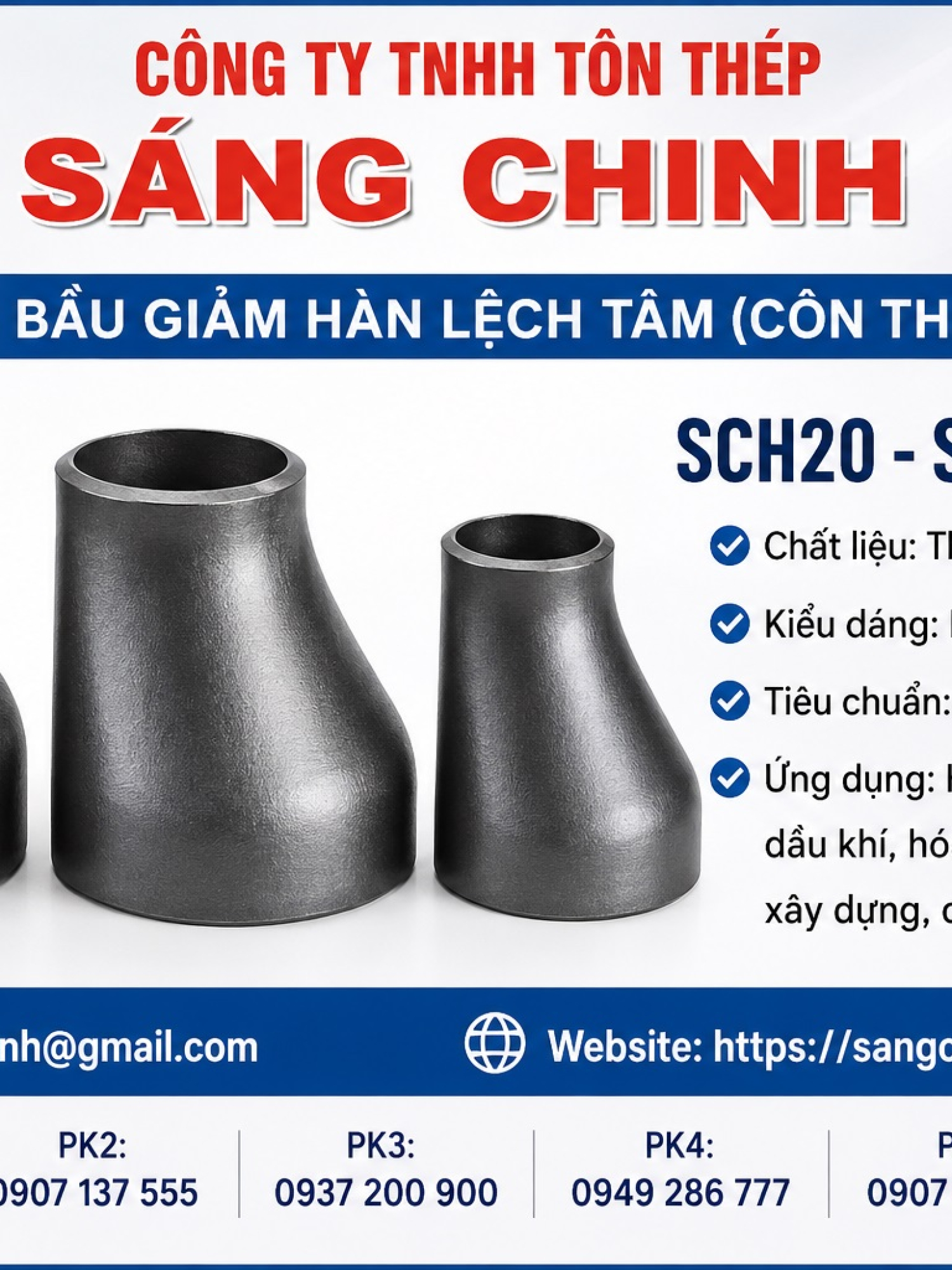 Bầu Giảm Hàn Lệch Tâm SCH20 SCH40 SCH80 (côn thu)