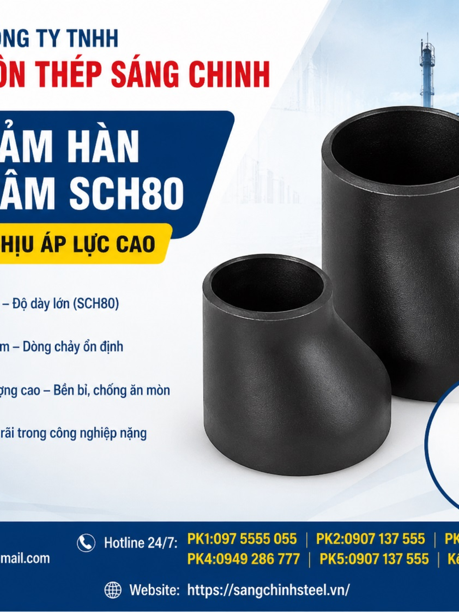 Bầu Giảm Hàn Lệch Tâm SCH20 SCH40 SCH80 (côn thu)