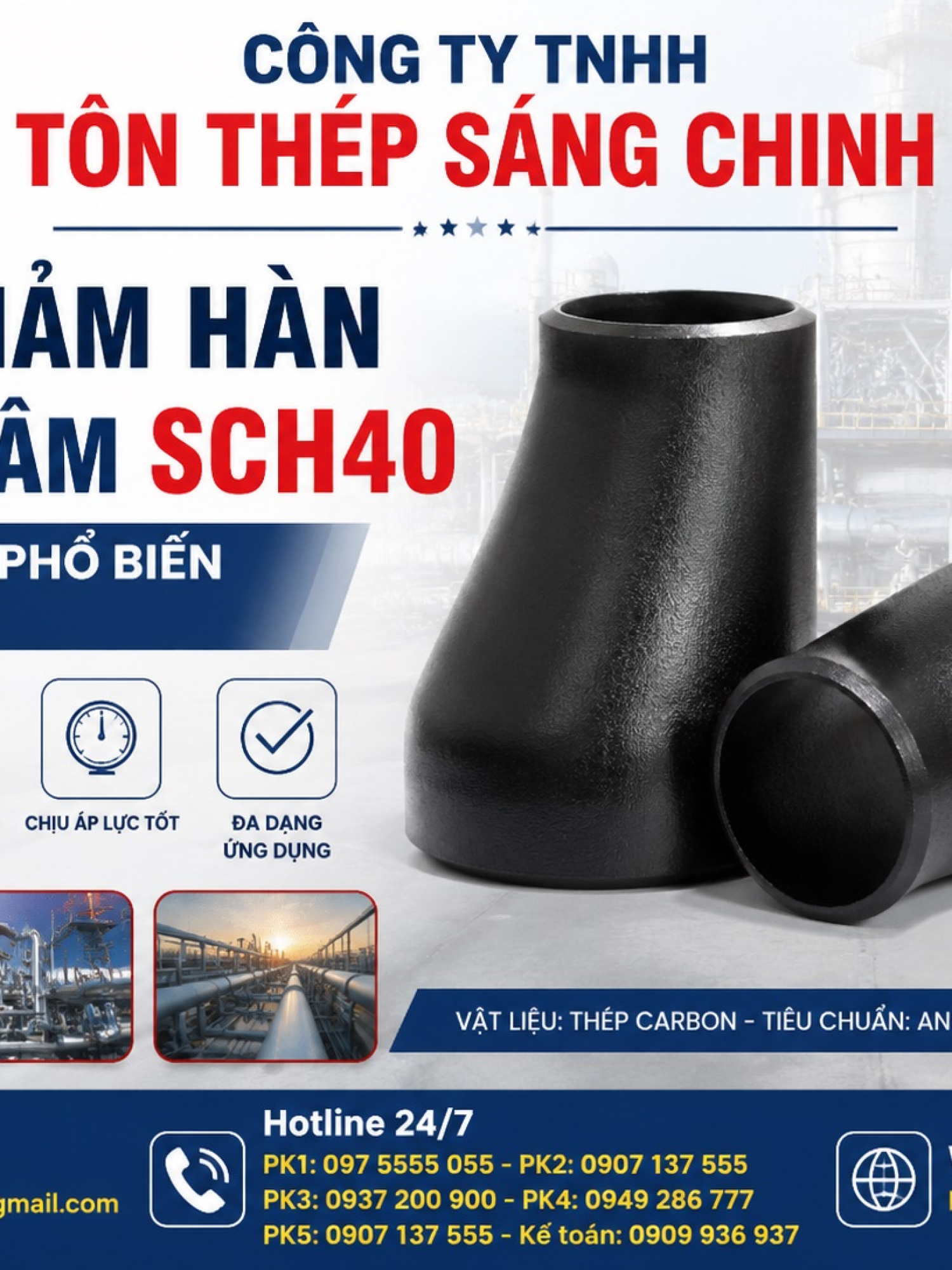 Bầu Giảm Hàn Lệch Tâm SCH20 SCH40 SCH80 (côn thu)