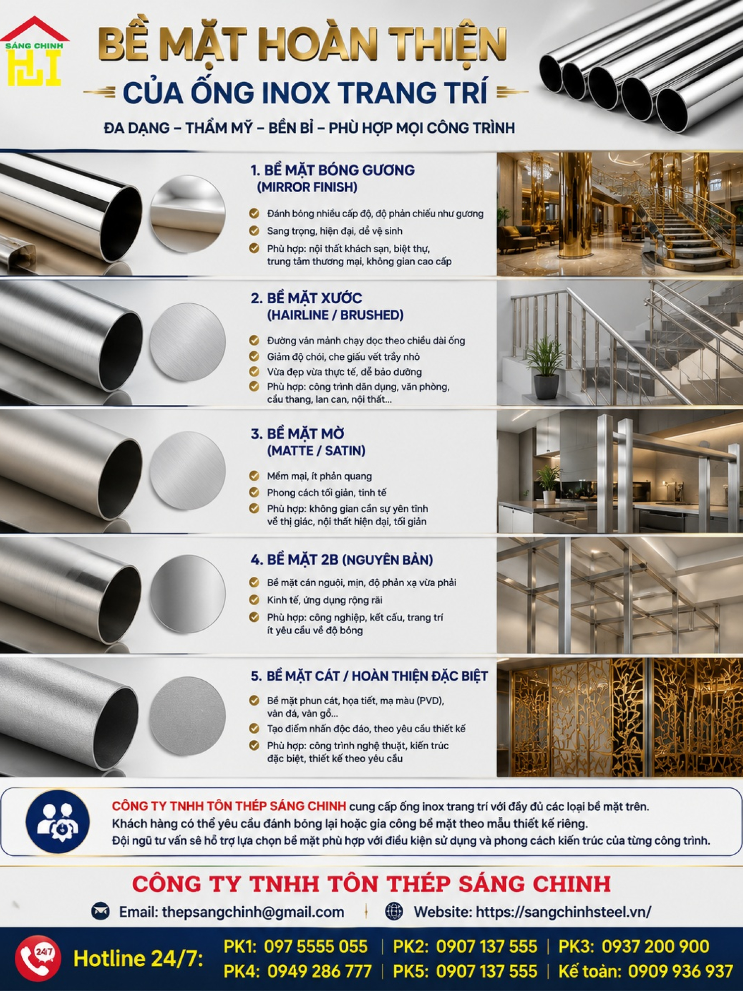 Ống inox trang trí