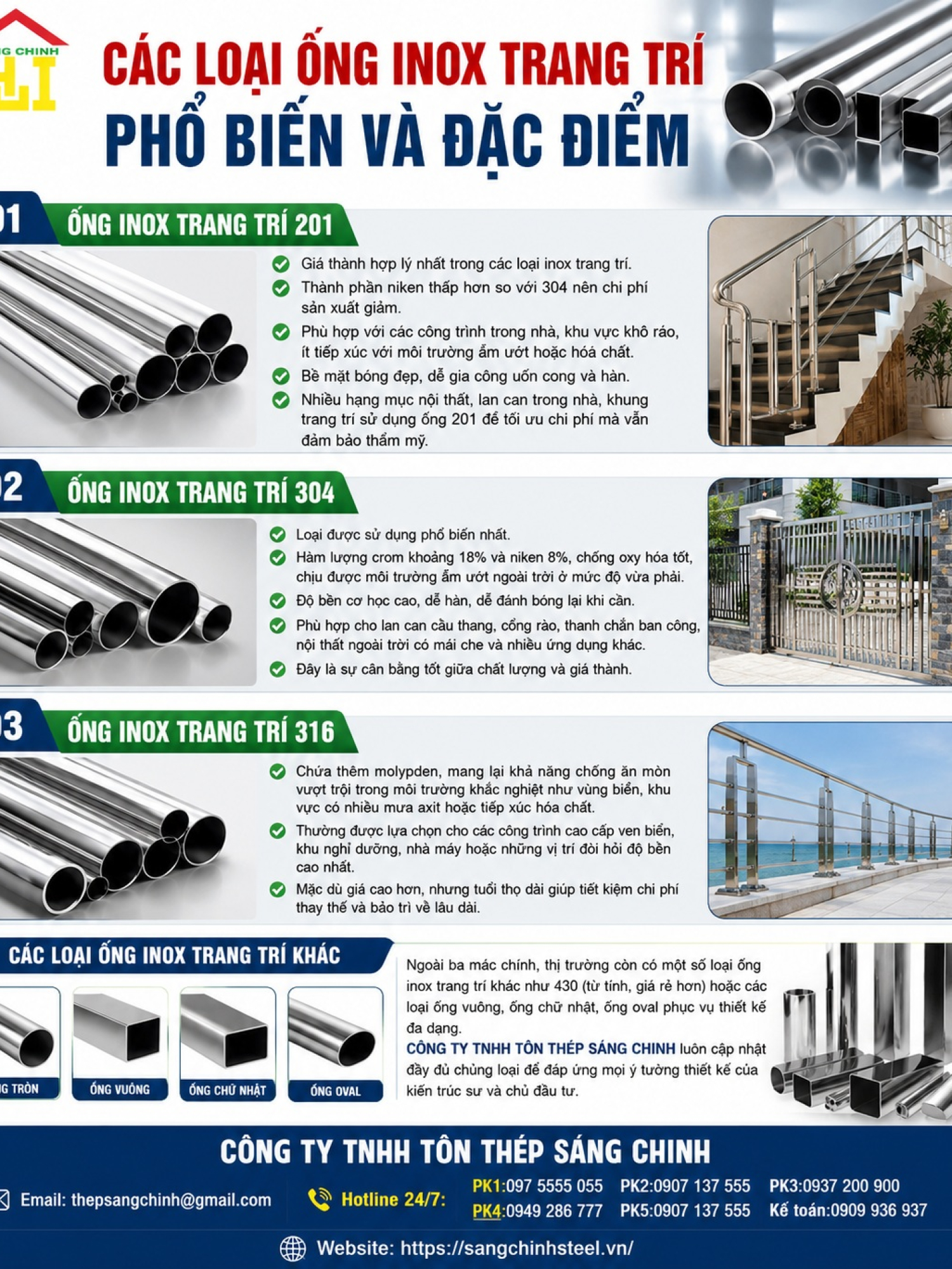 Ống inox trang trí