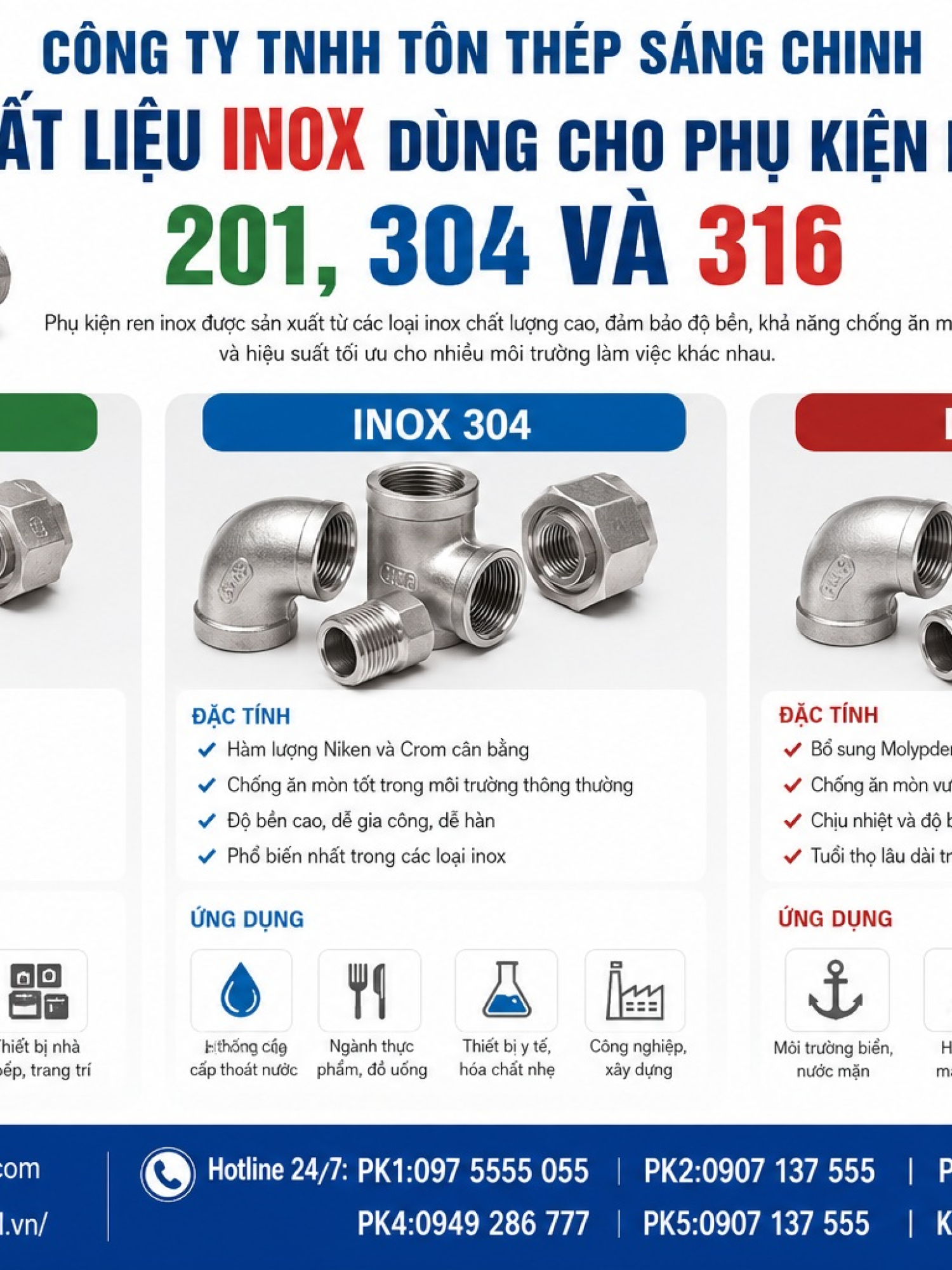 Phụ kiện ren inox