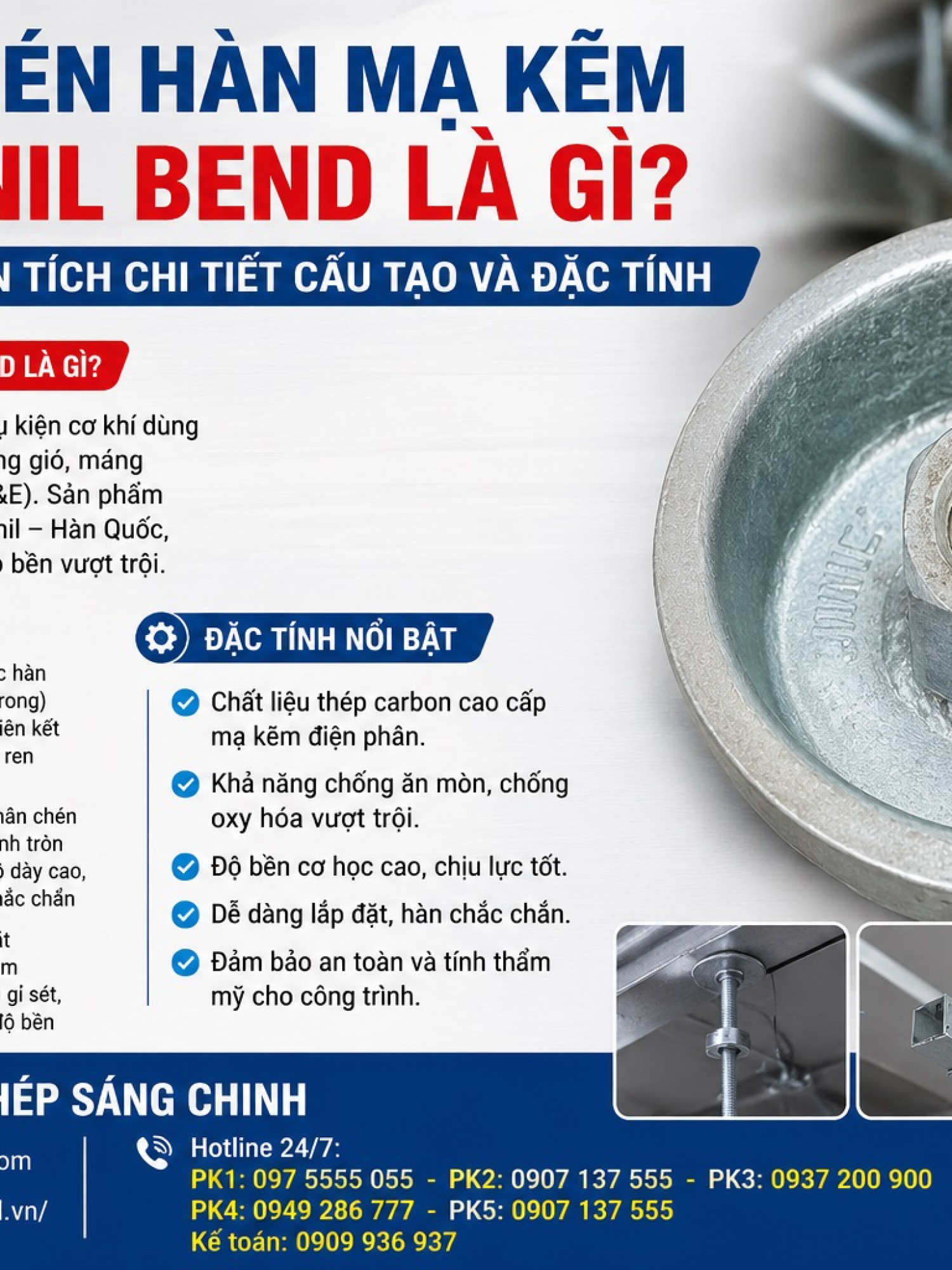 Chén hàn mạ kẽm (Cap) Jinil bend (Dybend) – Hàn Quốc