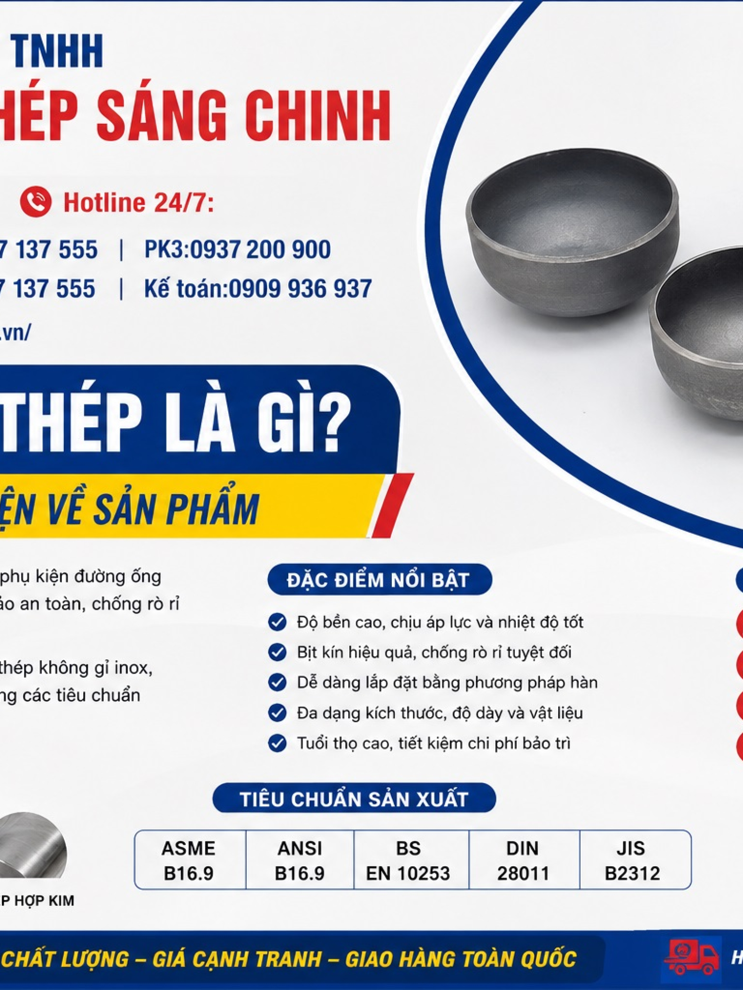 Chén Hàn Thép SCH20, SCH40, SCH80
