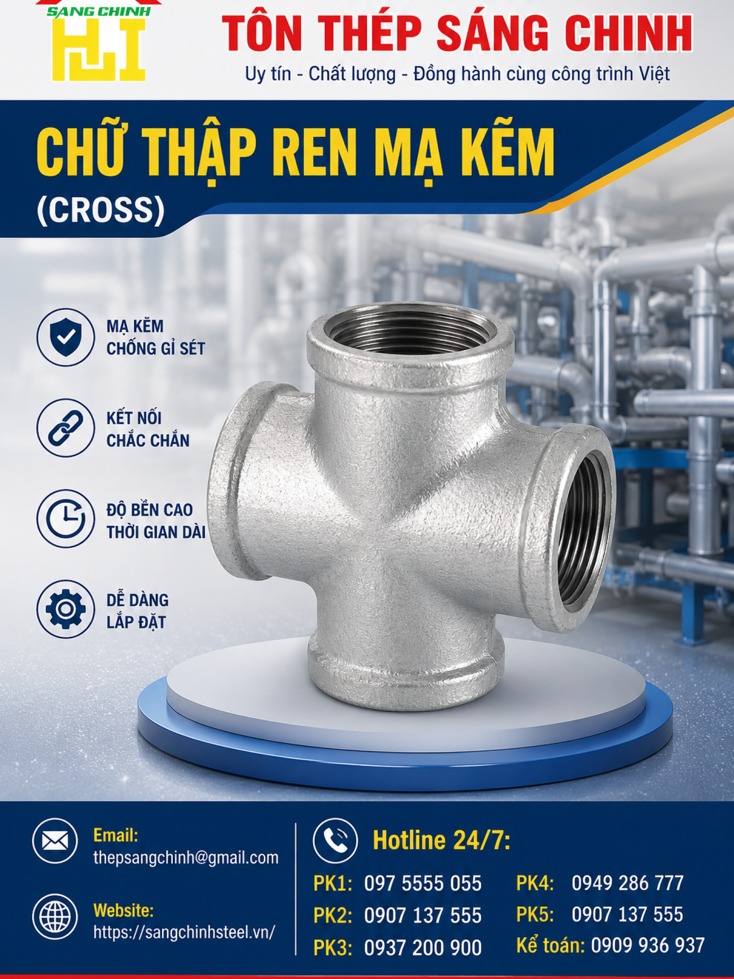 Chữ Thập Ren Mạ Kẽm (Cross)