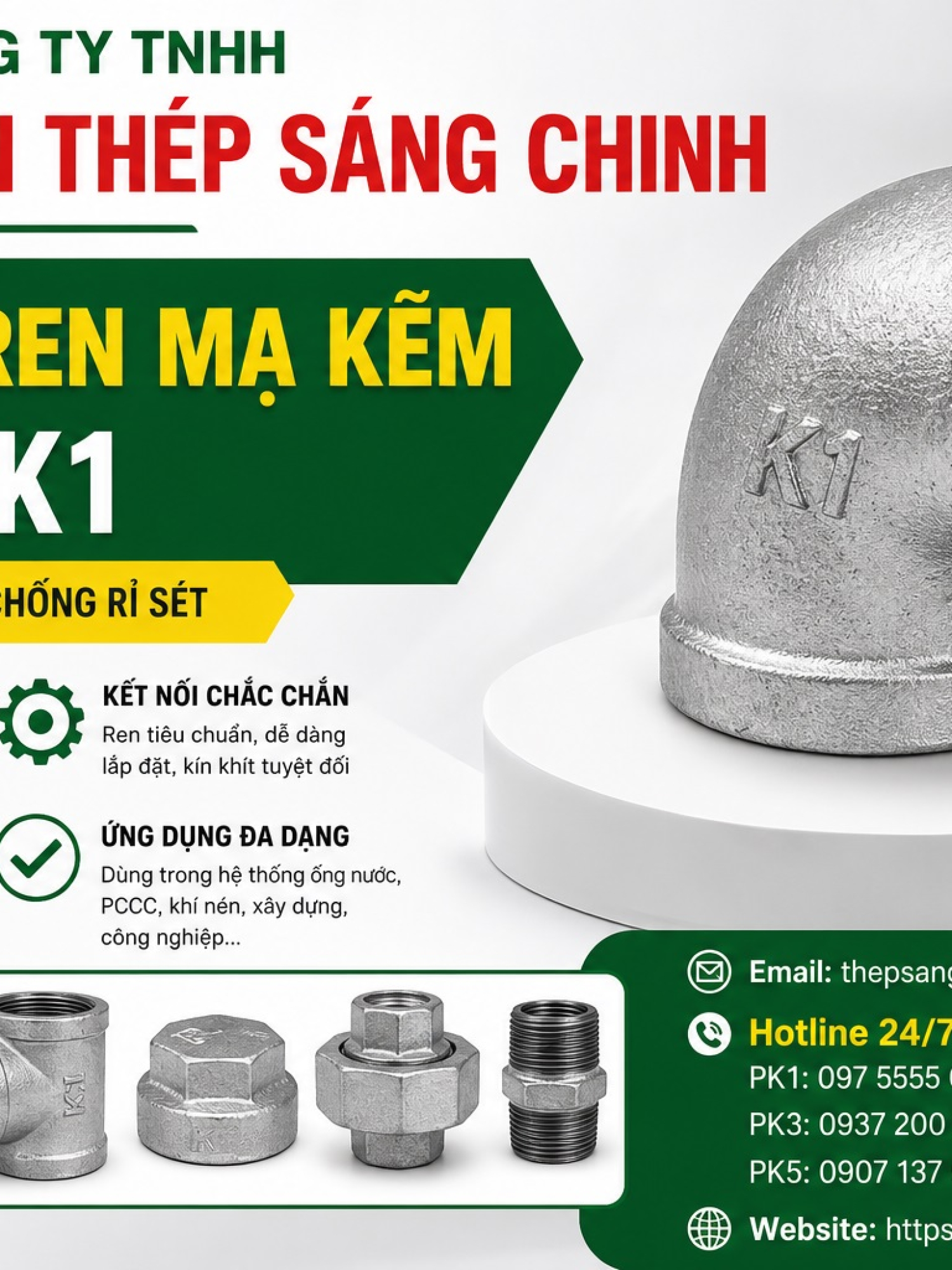 Co điếu ren mạ kẽm giá rẻ K1