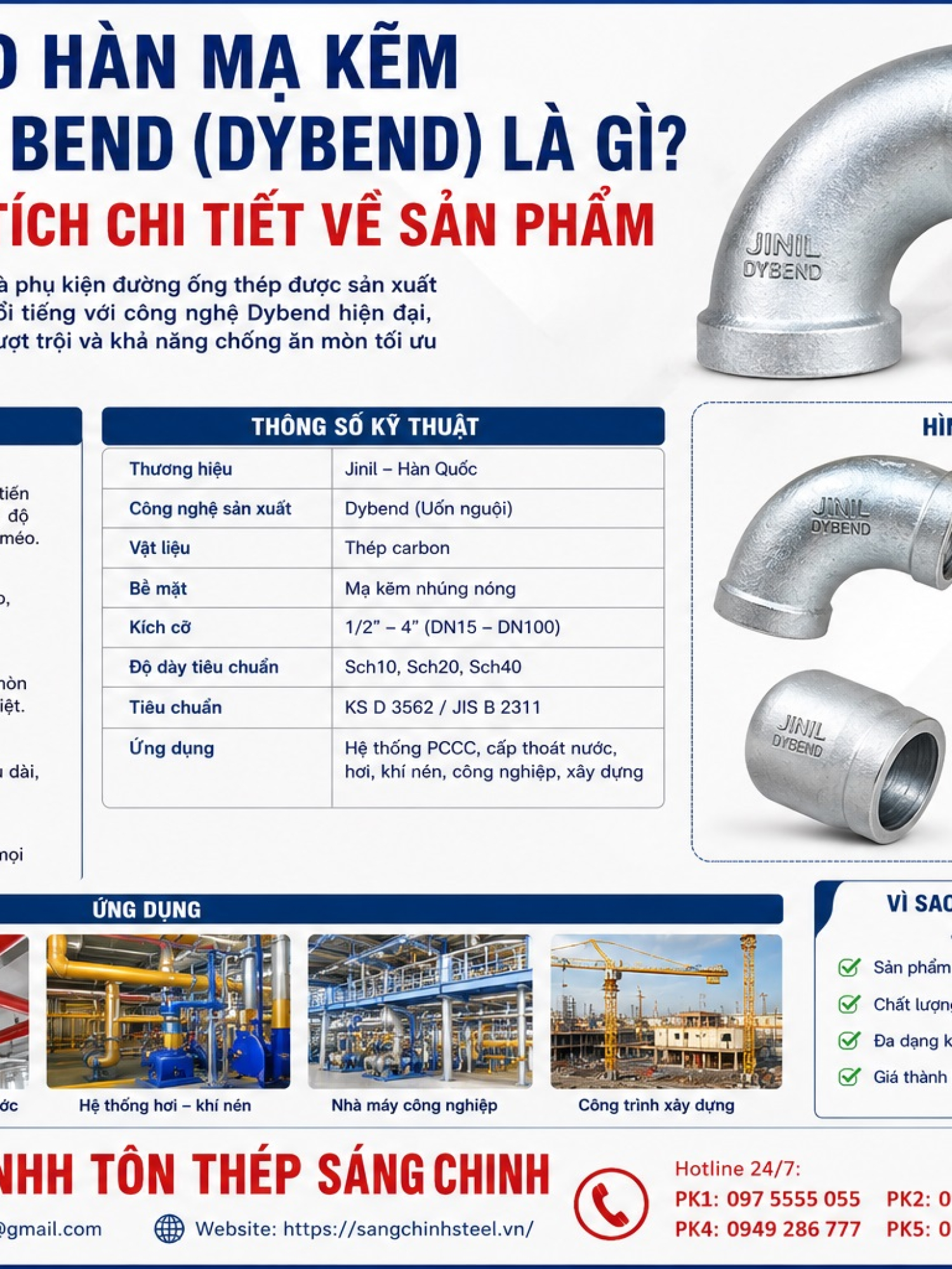 Co hàn mạ kẽm Jinil bend (Dybend) – Hàn Quốc