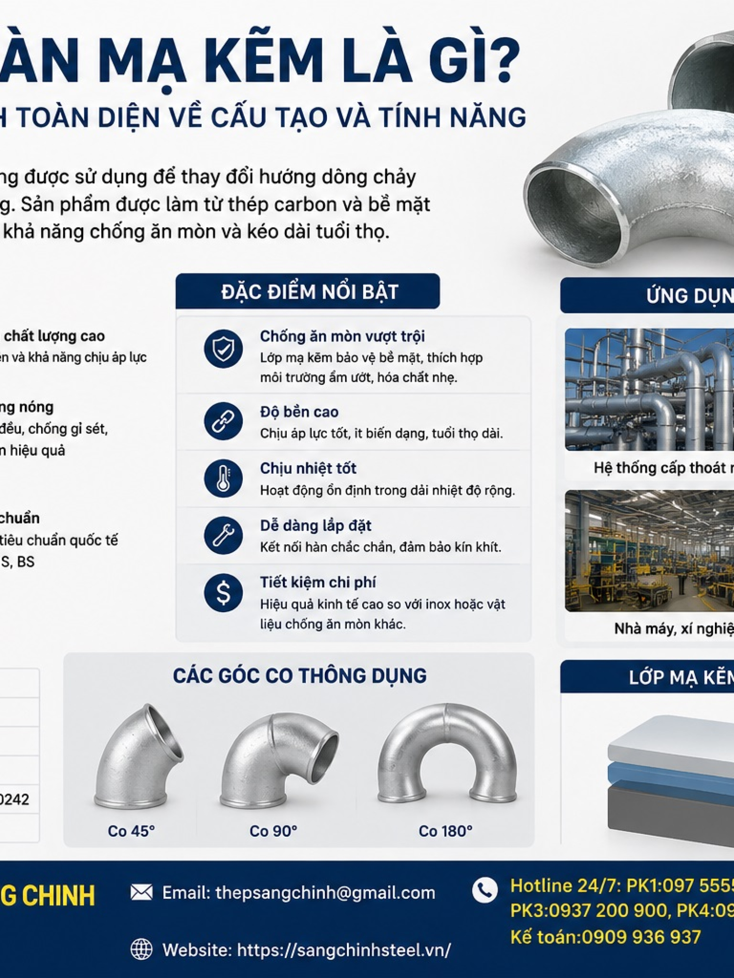 Co Hàn Mạ Kẽm SCH20 SCH40 SCH80 SCH160