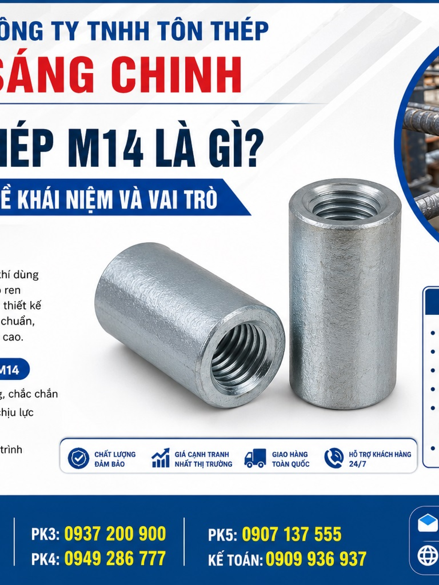 CÓC NỐI THÉP M14