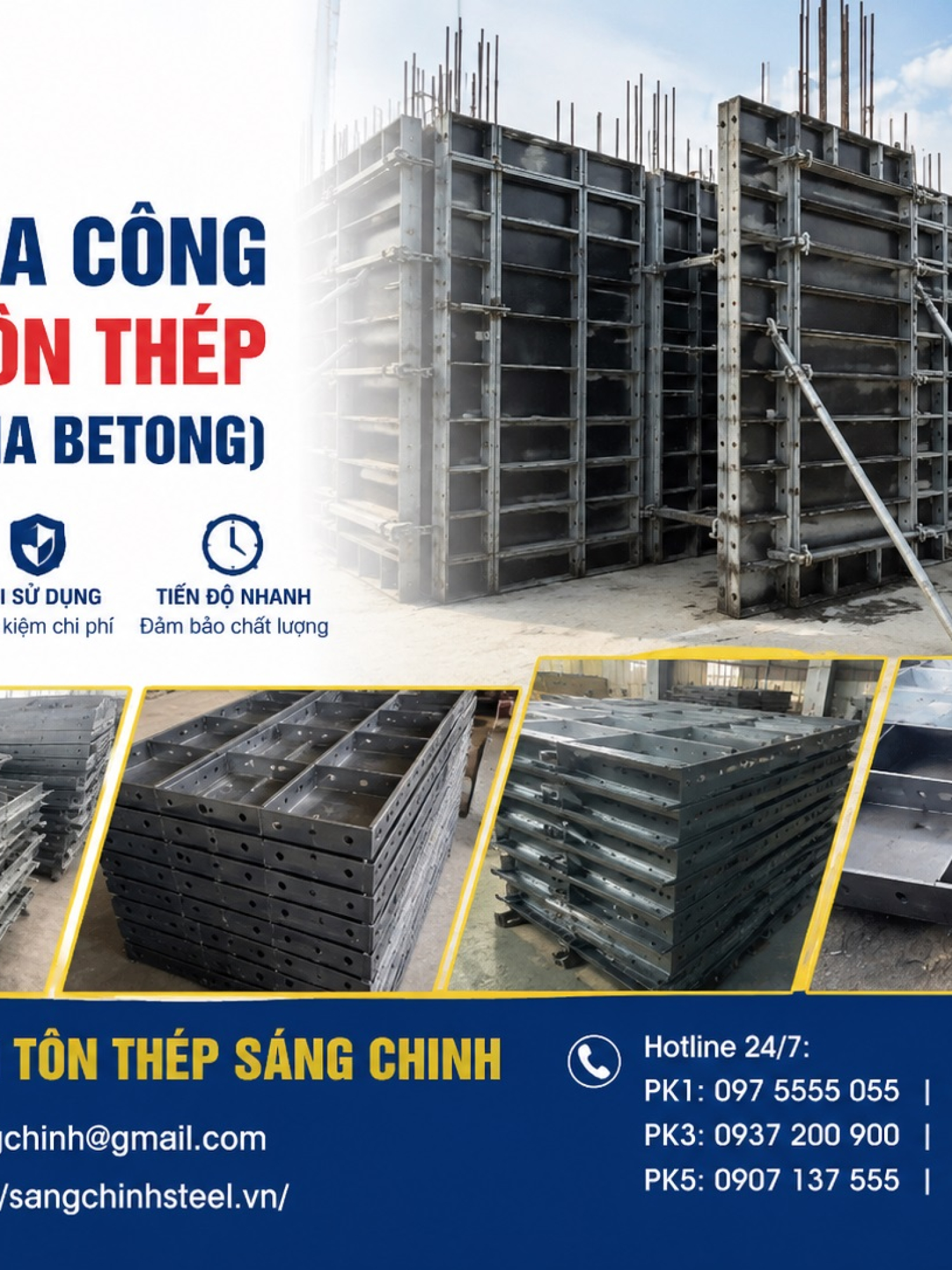 Gia công ván khuôn thép (Coppha betong)