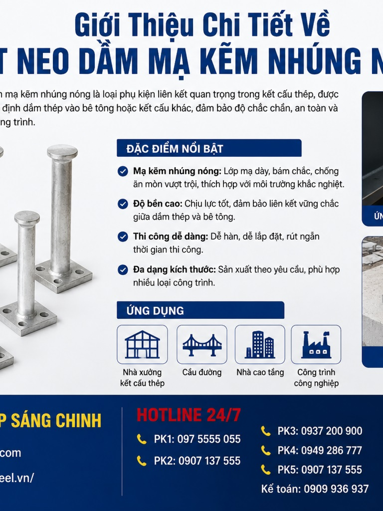Chốt Neo Dầm – Mạ Kẽm Nhúng Nóng