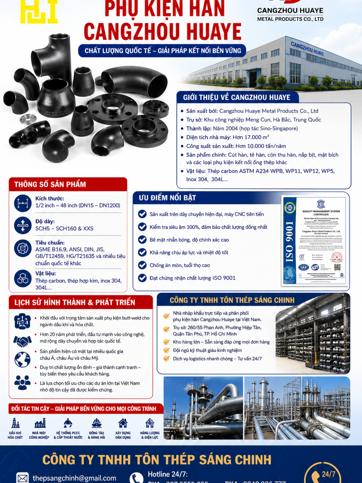 Phụ Kiện Hàn Cangzhou Huaye (Bảng giá + Catalog)
