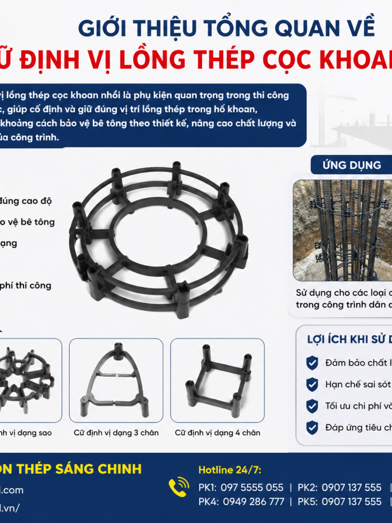 Cữ Định Vị Lồng Thép Cọc Khoan Nhồi (Con Kê)