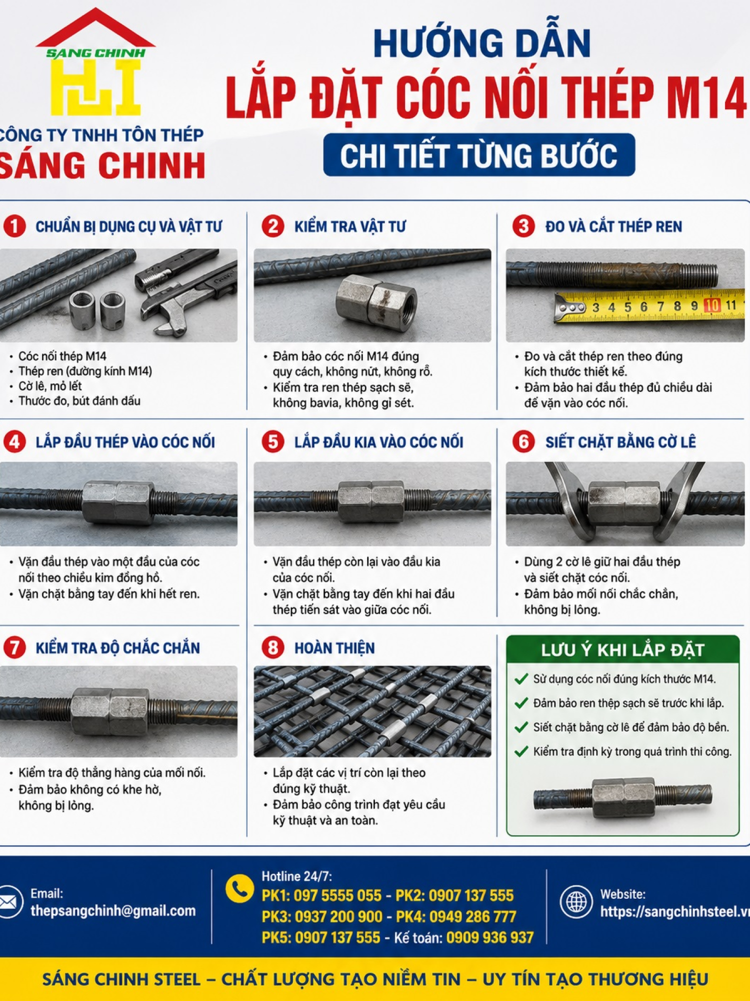 CÓC NỐI THÉP M14