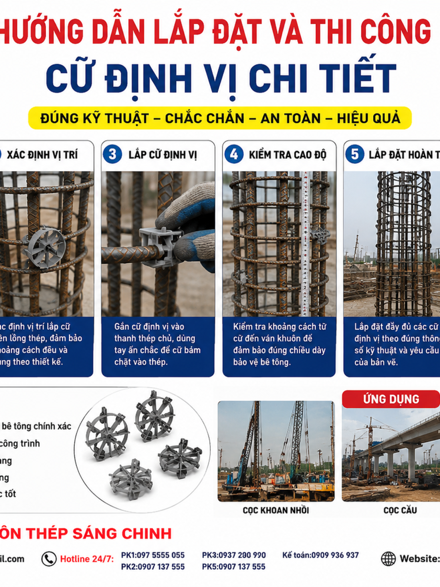 Cữ Định Vị Lồng Thép Cọc Khoan Nhồi (Con Kê)