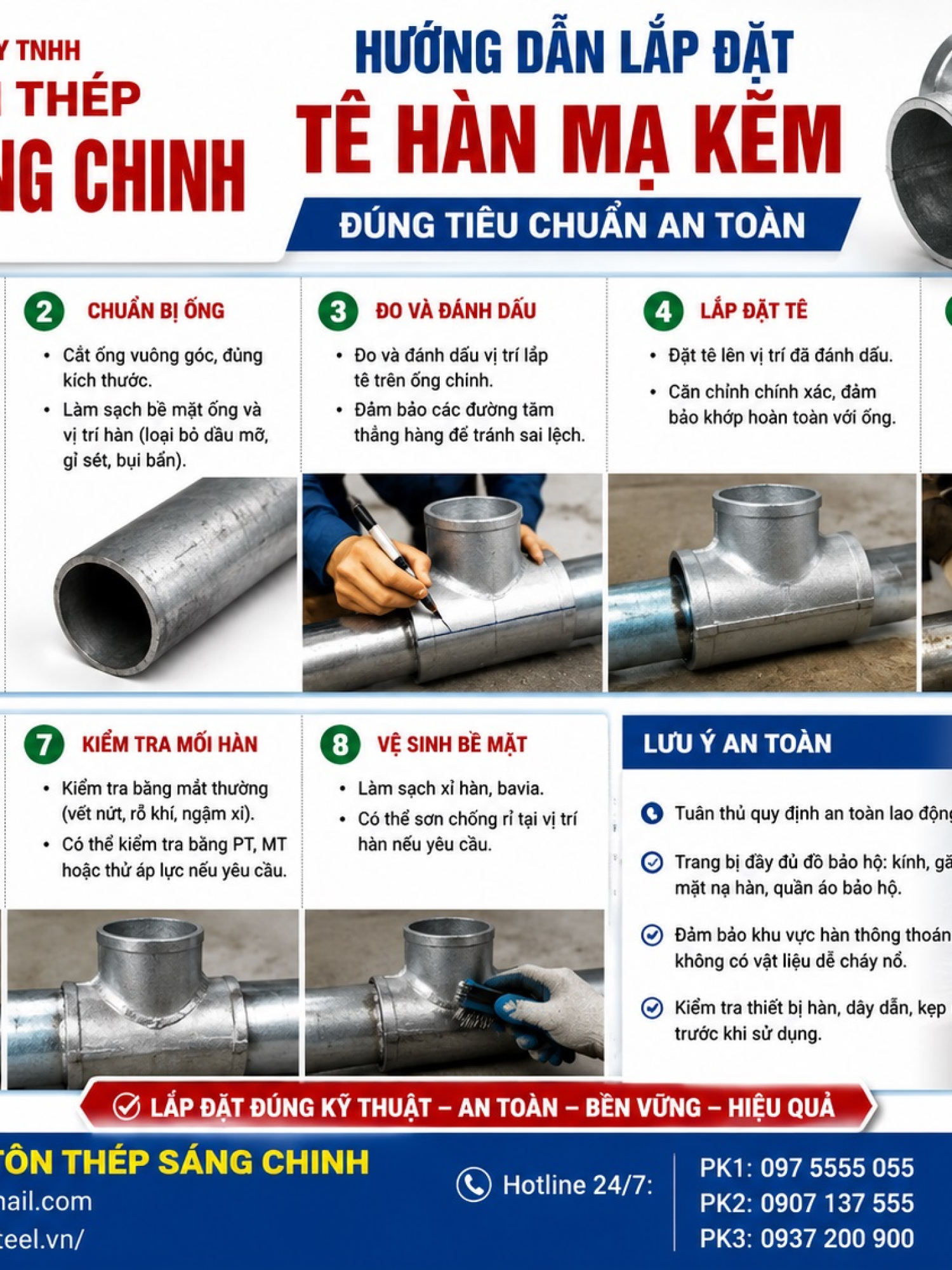 Tê Hàn Mạ Kẽm SCH20 SCH40 SCH80