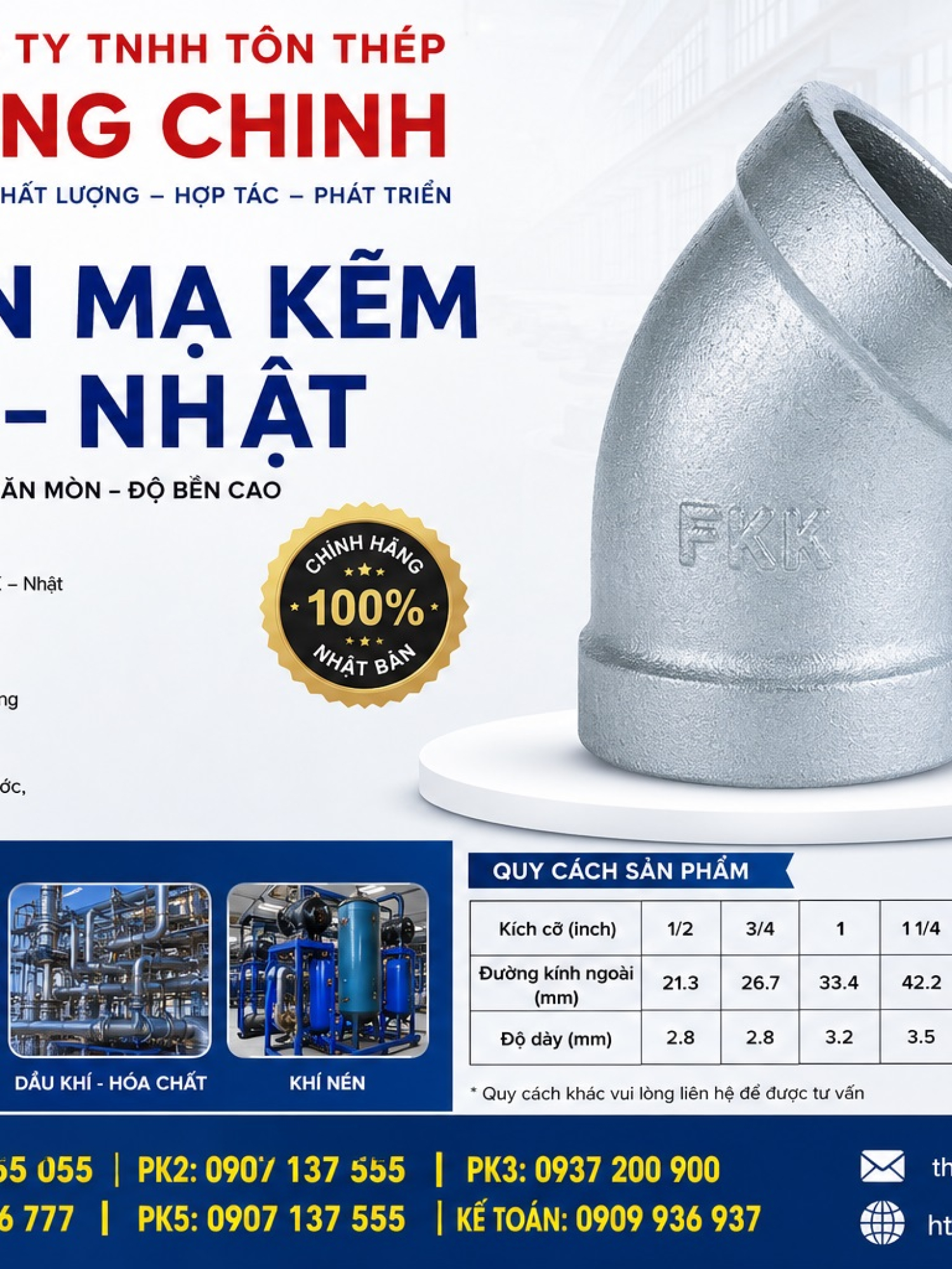 Lơi hàn mạ kẽm 45 độ FKK – Nhật