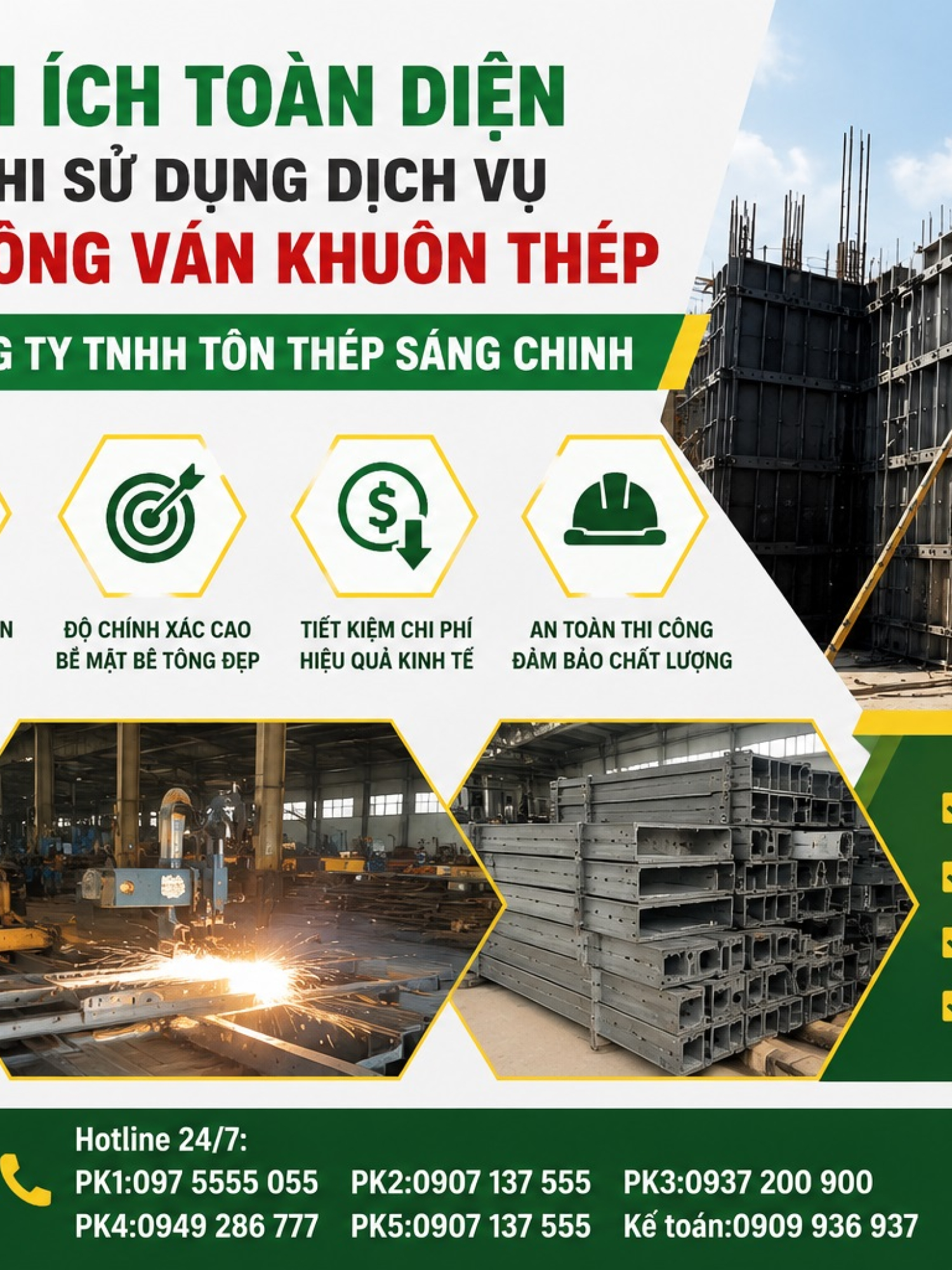 Gia công ván khuôn thép (Coppha betong)