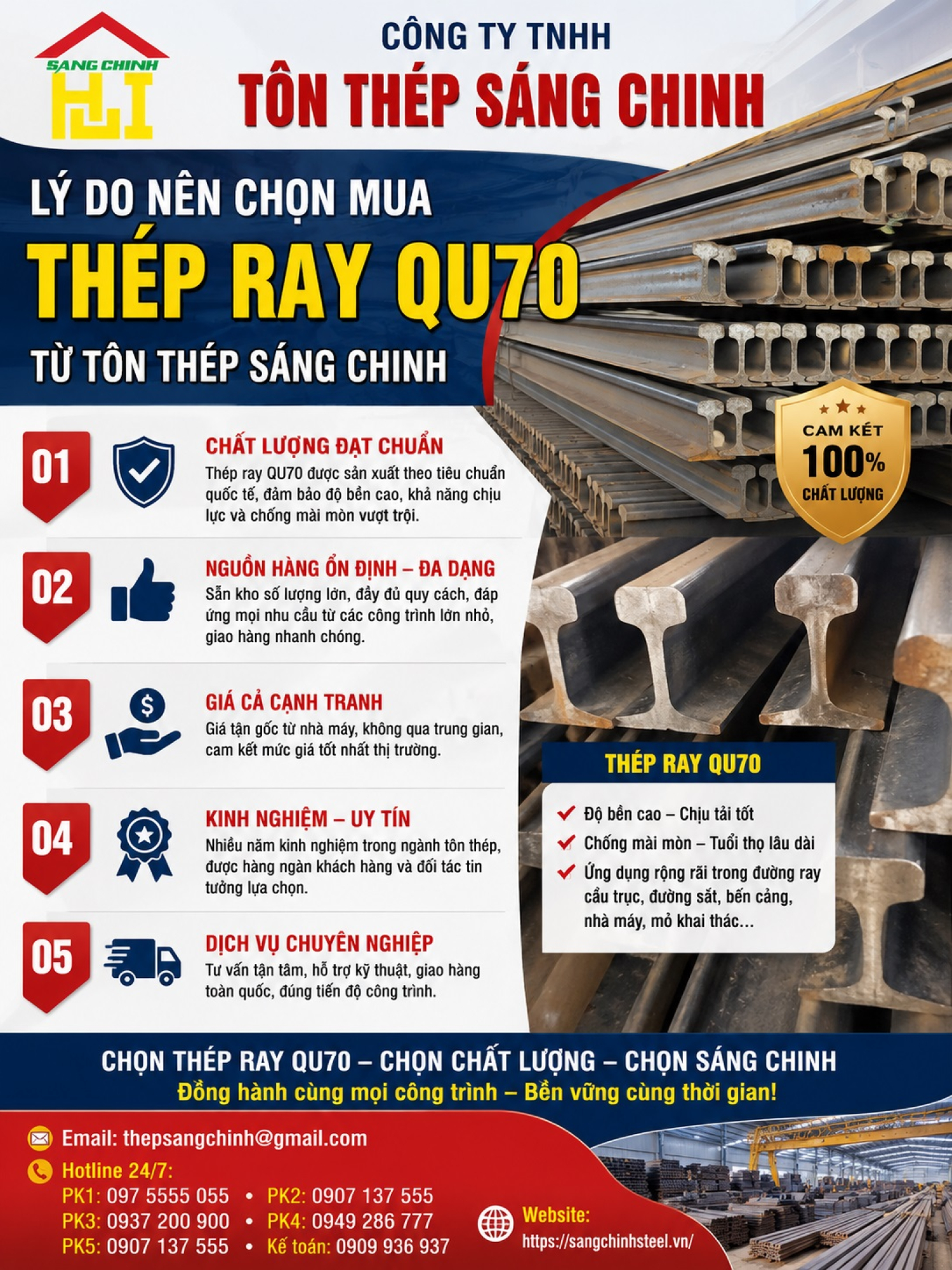 Thép ray QU70