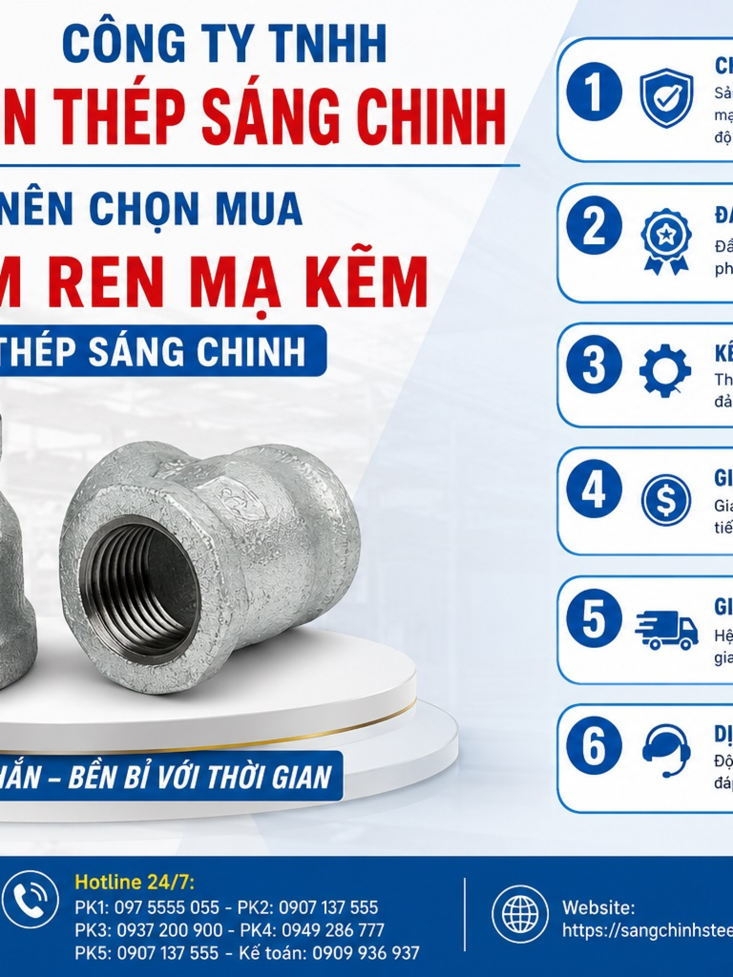 Bầu giảm (Côn thu) ren mạ kẽm