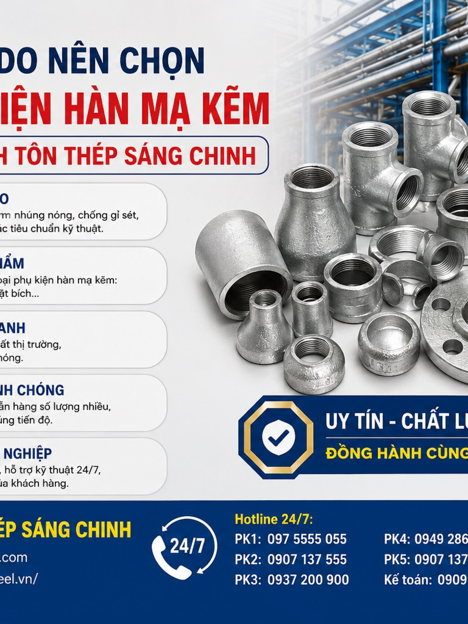 Phụ kiện hàn mạ kẽm SCH20 SCH40 SCH80 SCH160