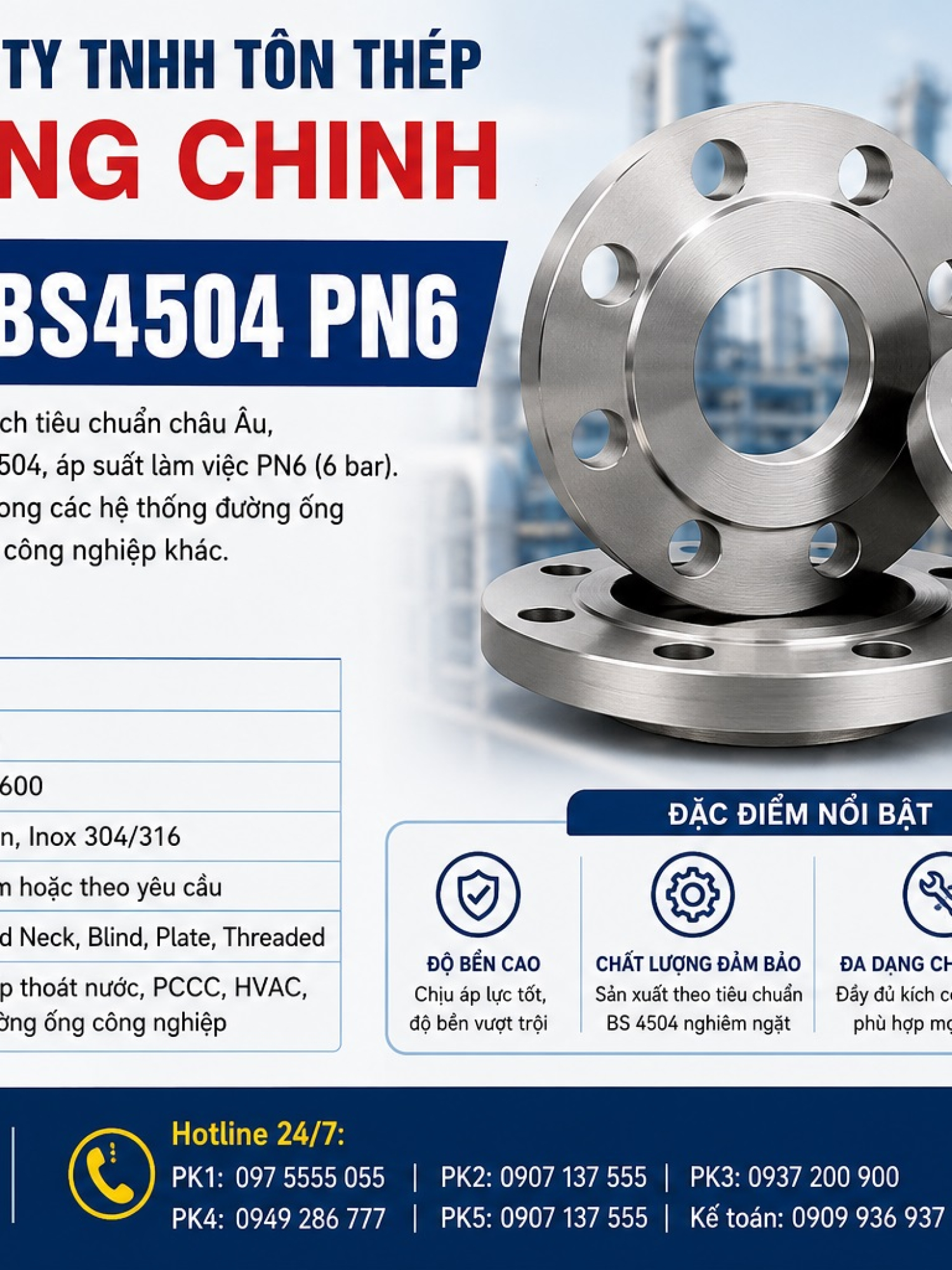 Mặt bích BS4504 PN6