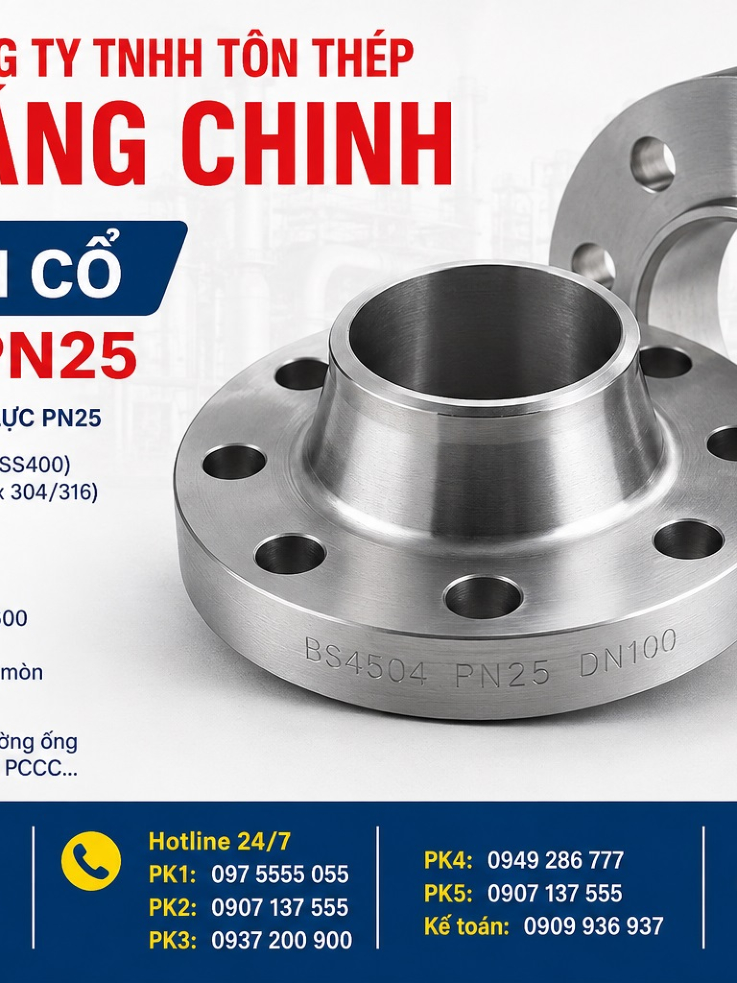 Mặt bích cổ BS4504 PN25
