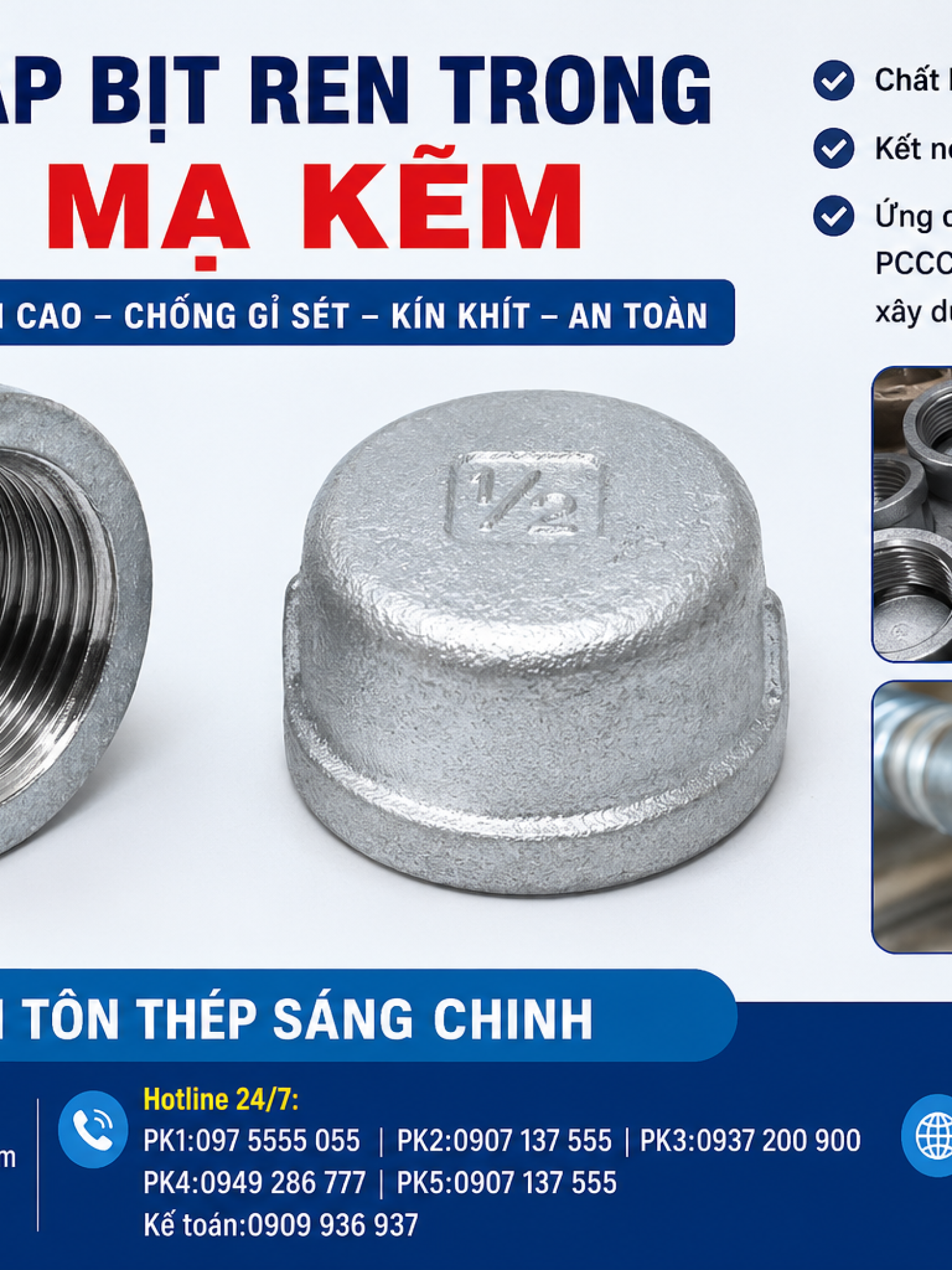 Nắp Bịt Ren Trong Mạ Kẽm